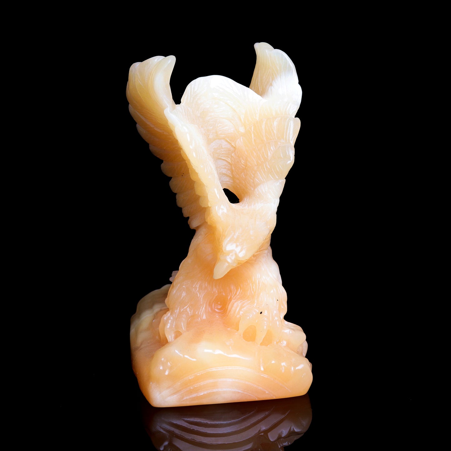 4.5" Carved Yellow Calcite Eagle Figurine Crystal Healing Decorate Gift