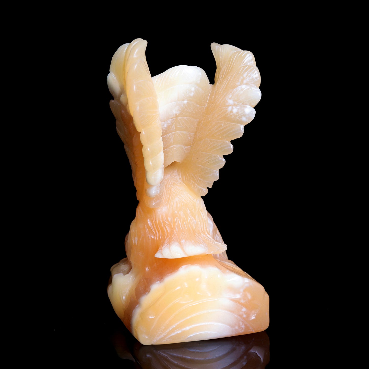 4.5" Carved Yellow Calcite Eagle Figurine Crystal Healing Decorate Gift