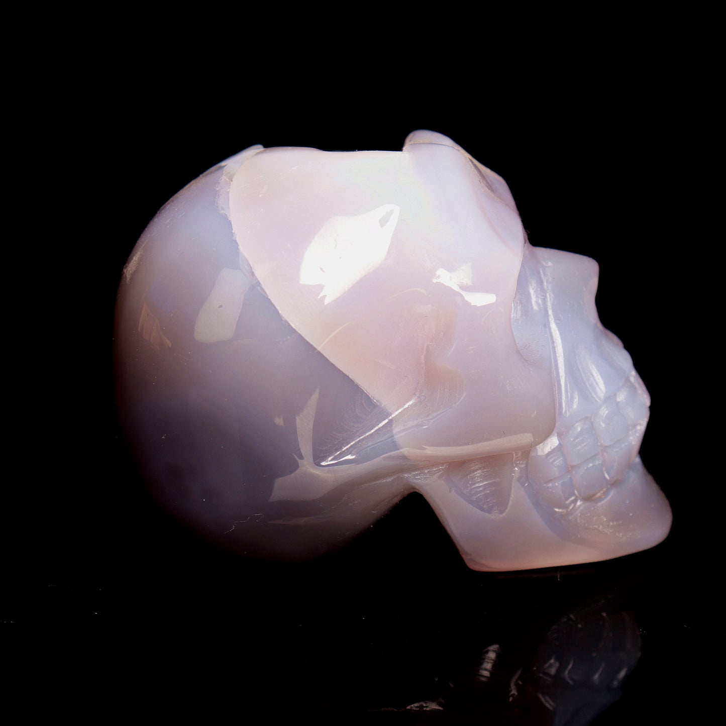 3" HandCarved Druzy agate Crystal Skull Healing Quartz Reiki Gift