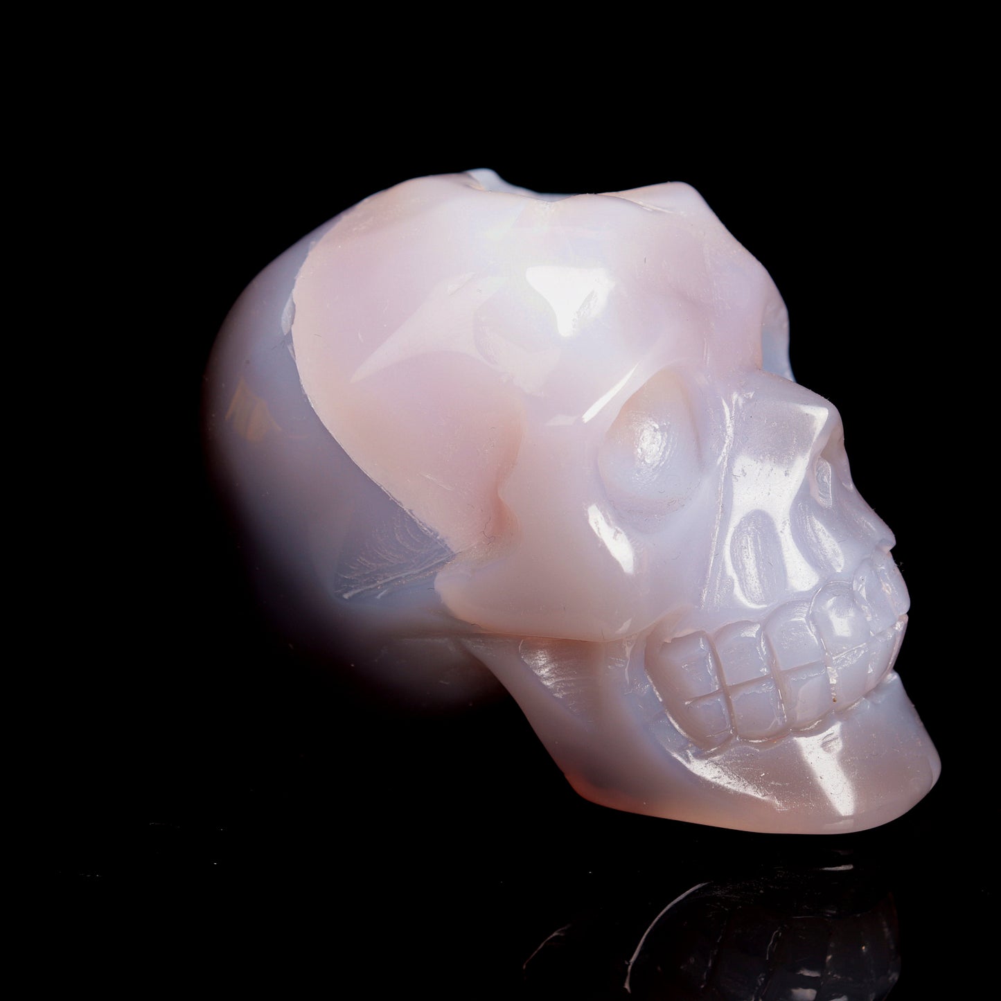 3" HandCarved Druzy agate Crystal Skull Healing Quartz Reiki Gift