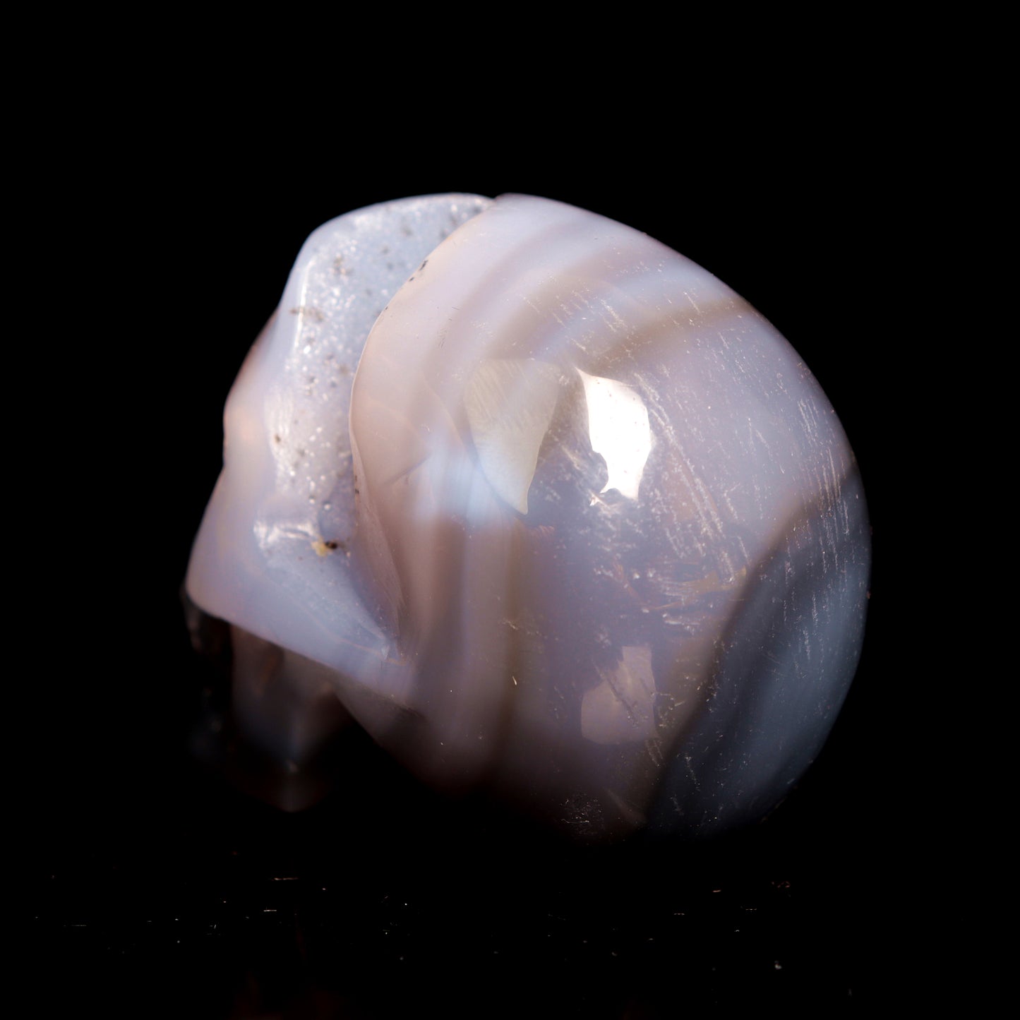 3" HandCarved Druzy agate Crystal Skull Healing Quartz Reiki Gift