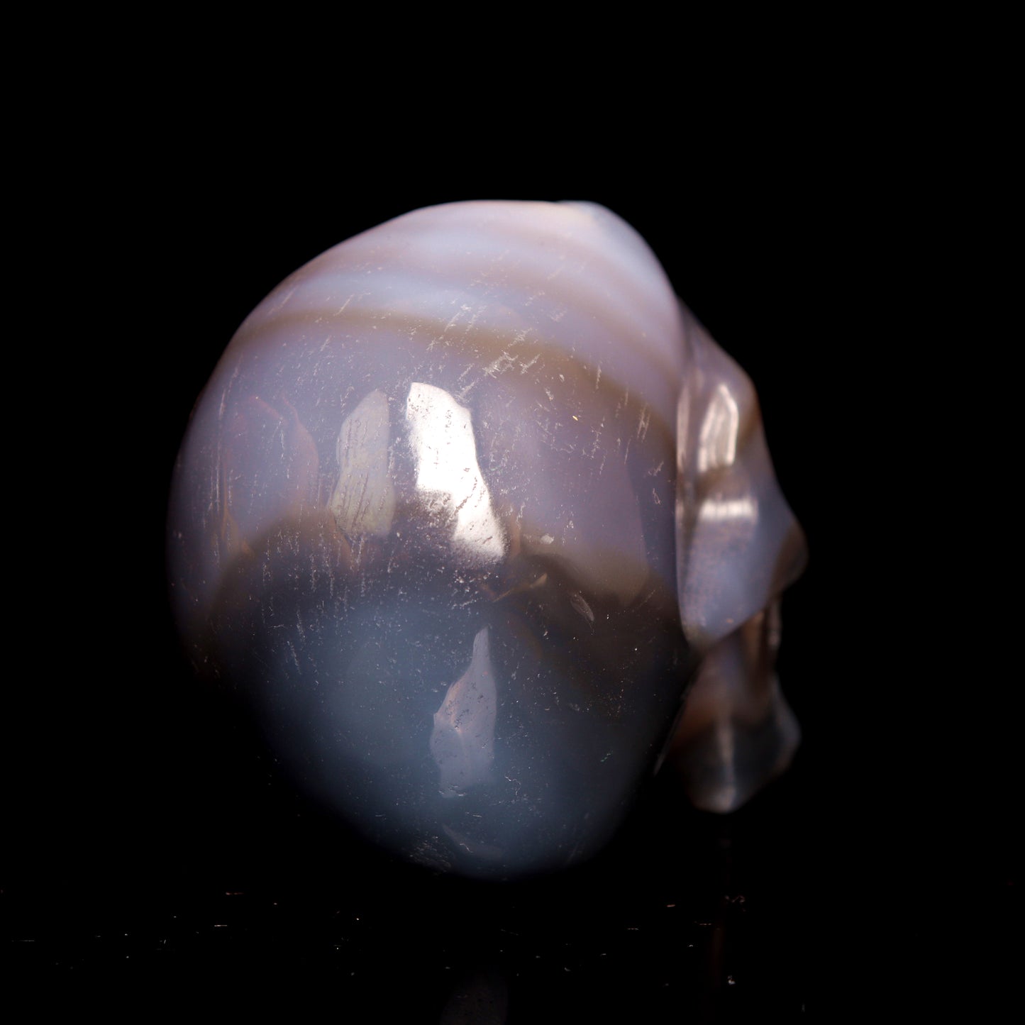 3" HandCarved Druzy agate Crystal Skull Healing Quartz Reiki Gift