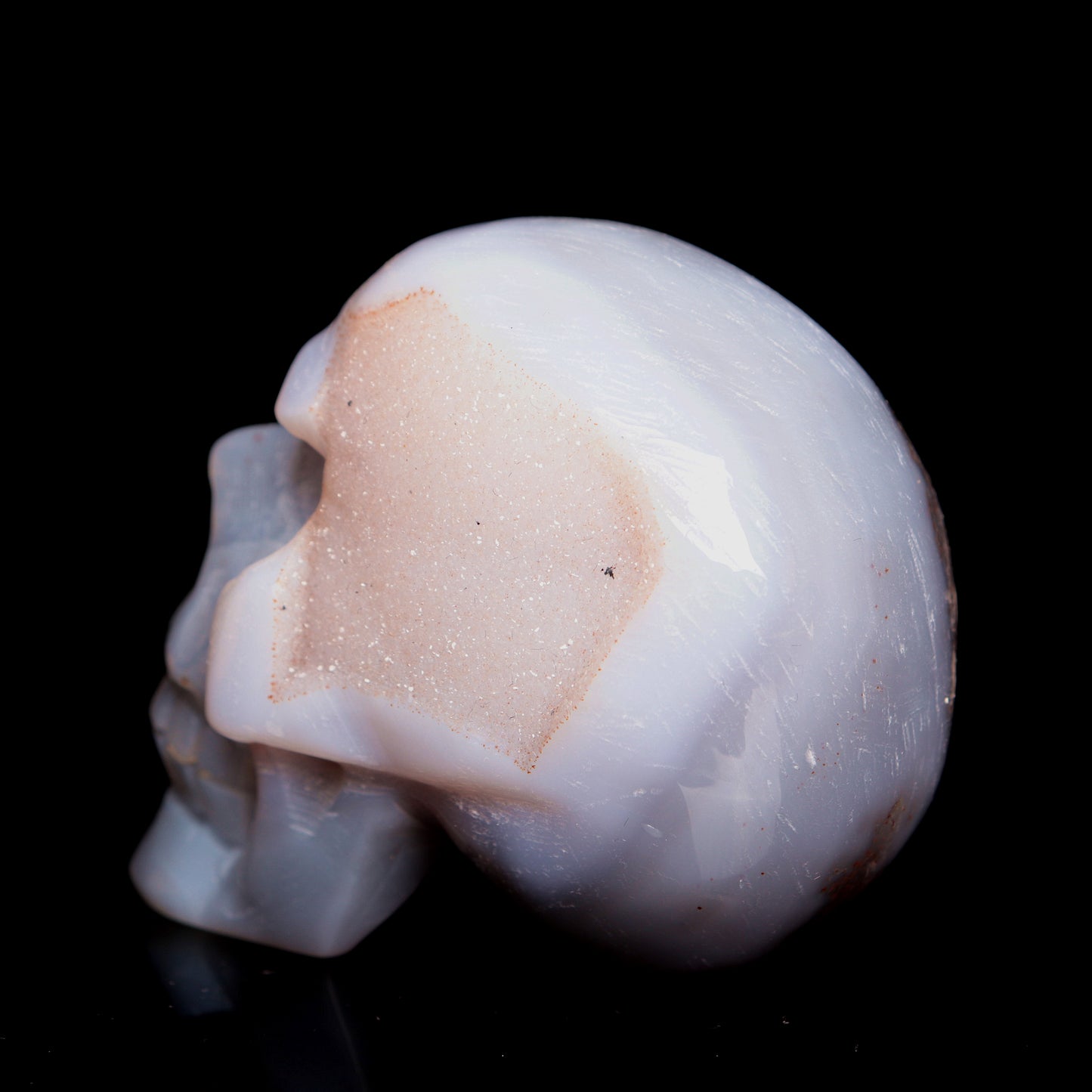 3" HandCarved Druzy agate Crystal Skull Healing Quartz Reiki Gift