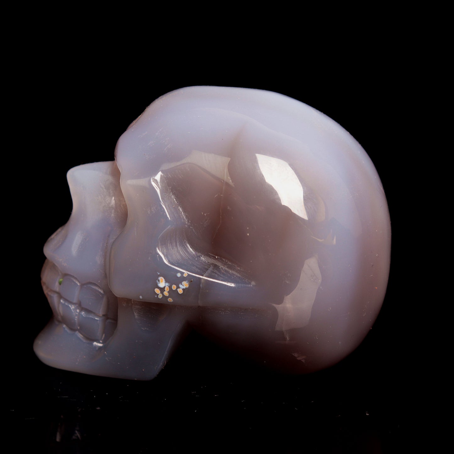 3" HandCarved Druzy agate Crystal Skull Healing Quartz Reiki Gift