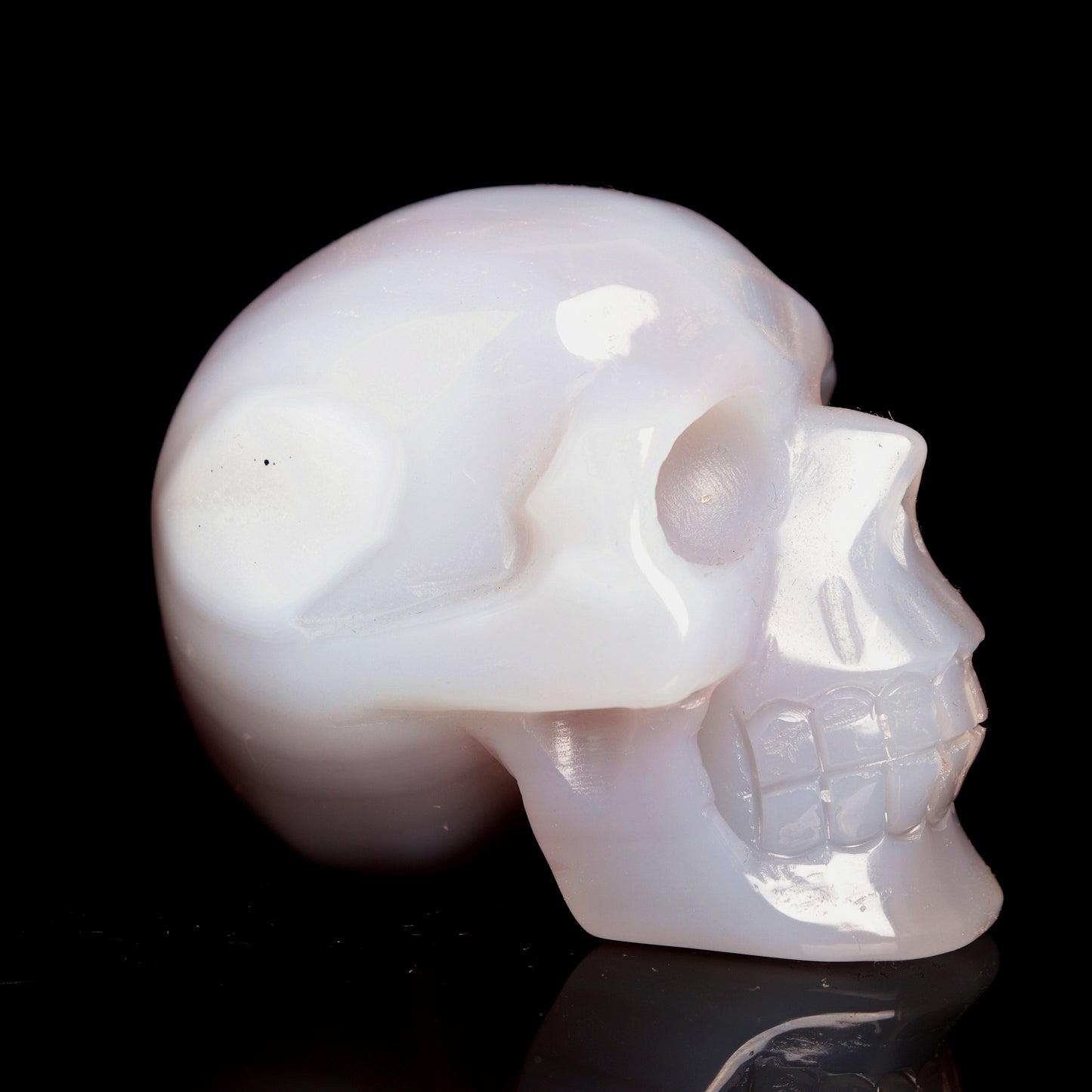 3" HandCarved Druzy agate Crystal Skull Healing Quartz Reiki Gift
