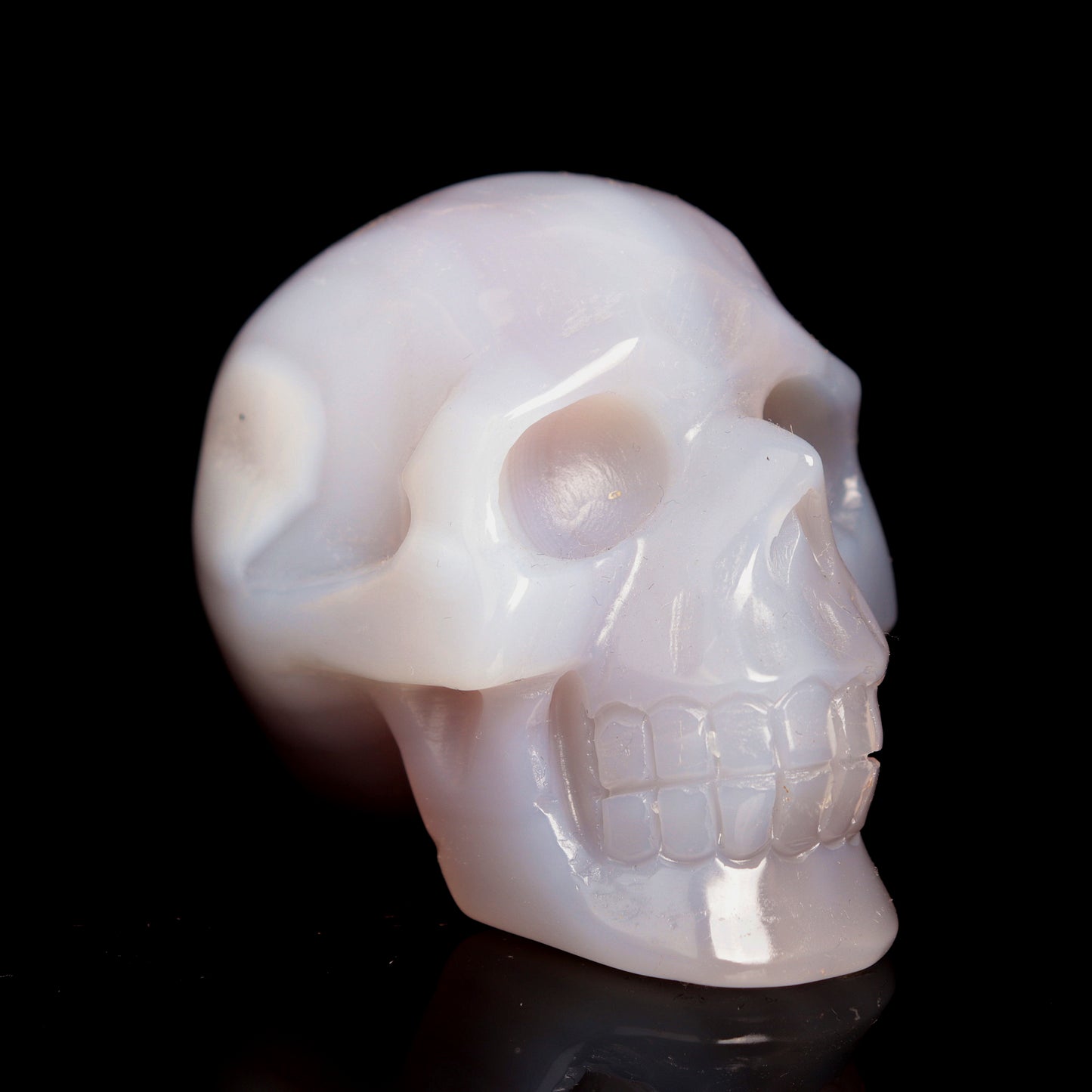 3" HandCarved Druzy agate Crystal Skull Healing Quartz Reiki Gift