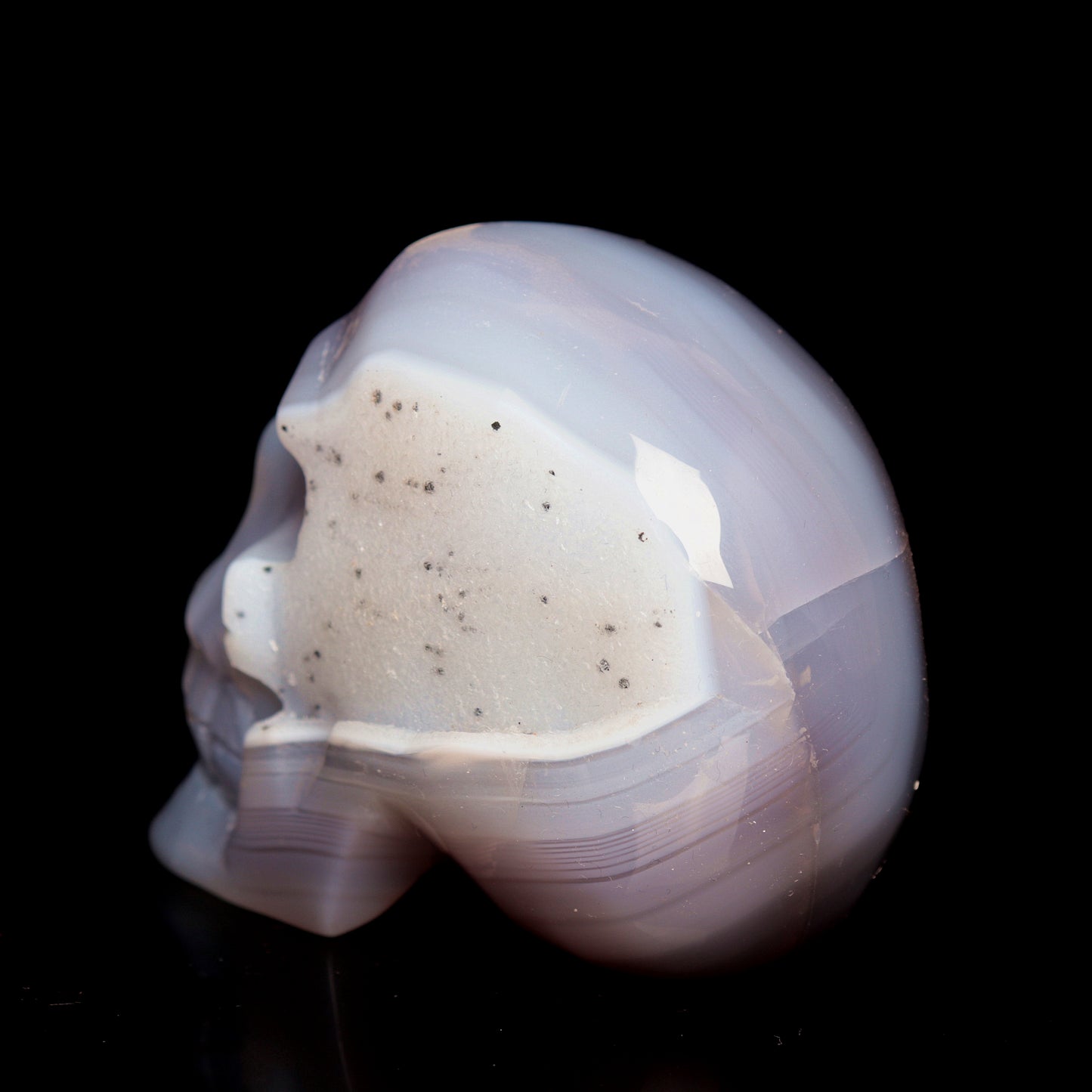 3.5" HandCarved Druzy agate Crystal Skull Healing Quartz Reiki Gift