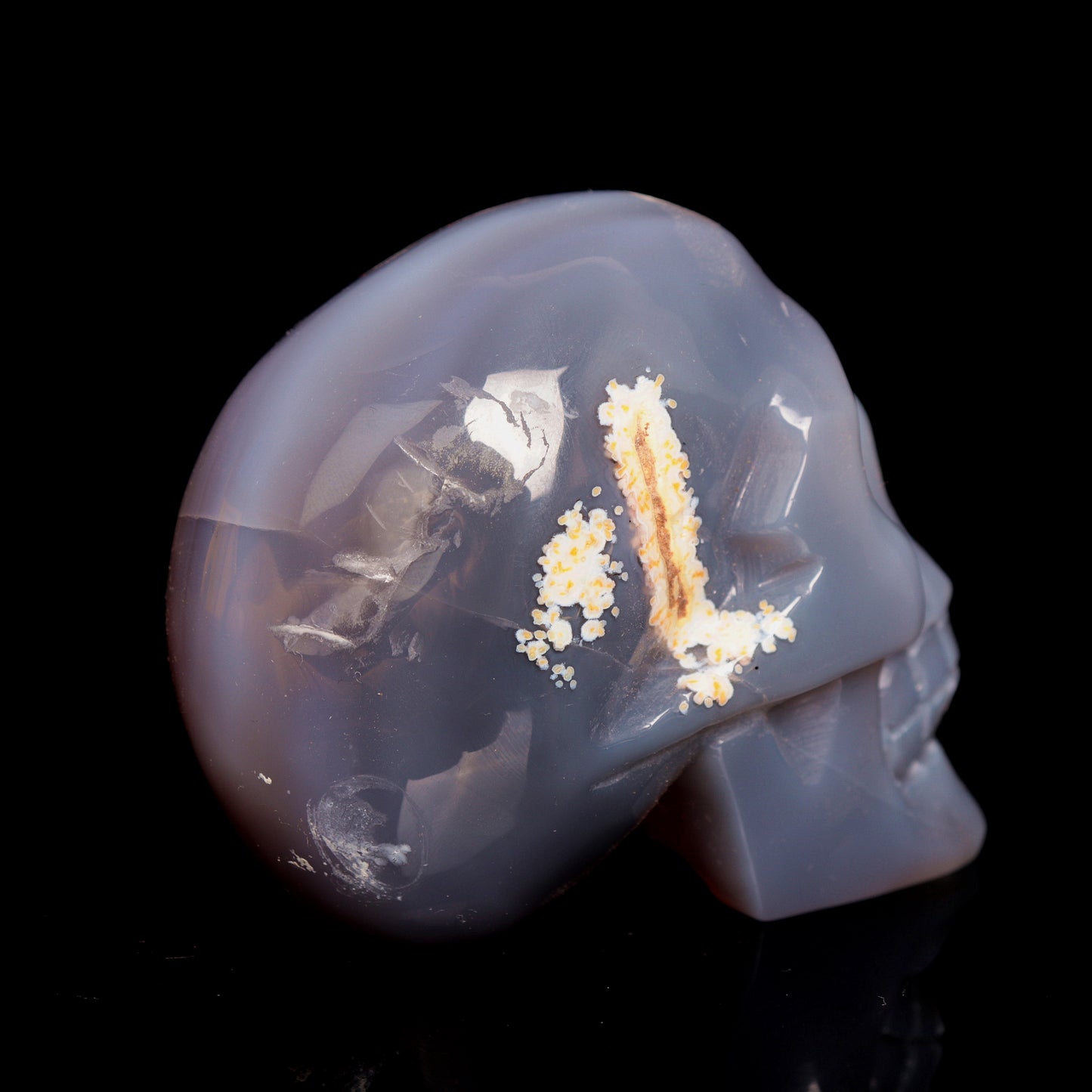 3.5" HandCarved Druzy agate Crystal Skull Healing Quartz Reiki Gift