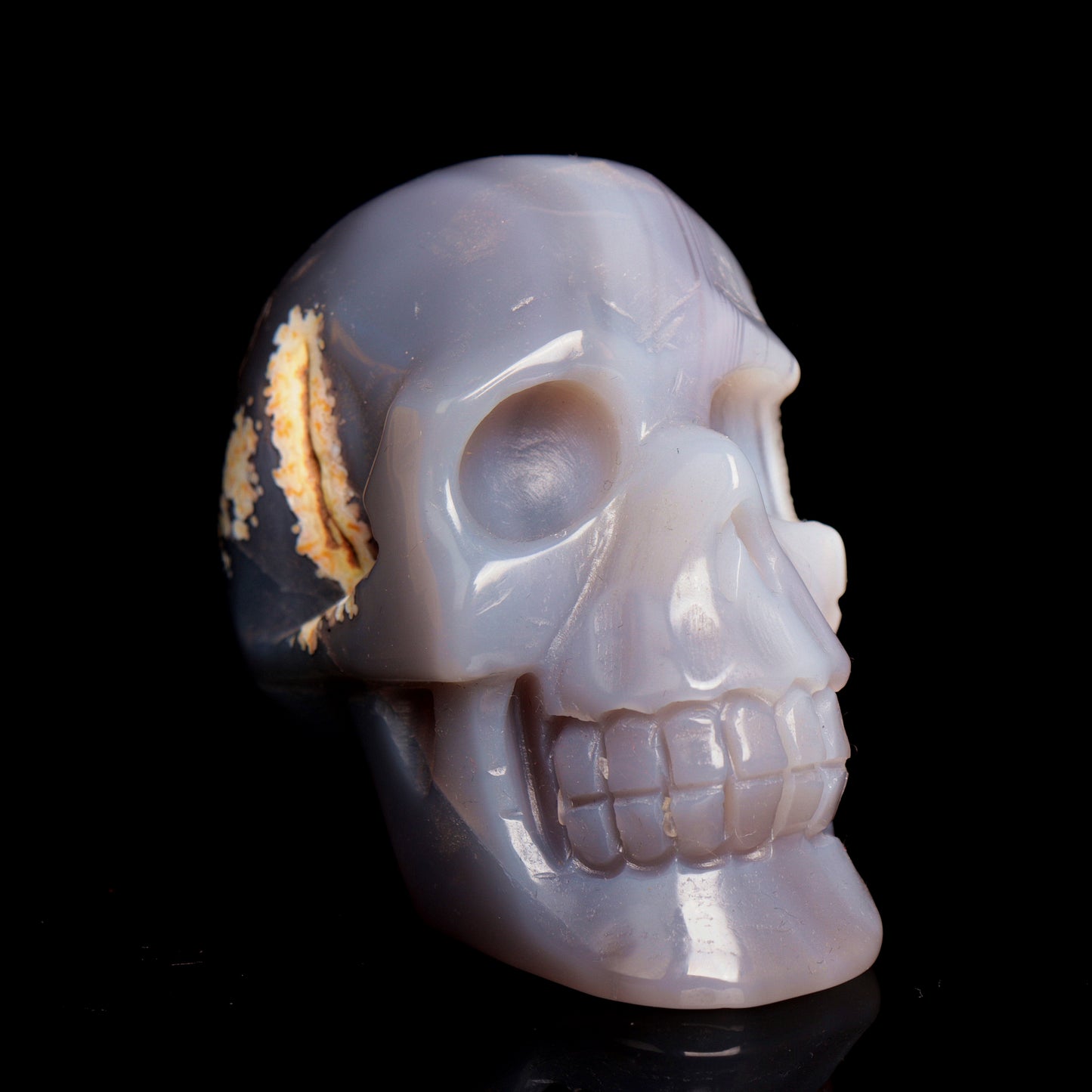 3.5" HandCarved Druzy agate Crystal Skull Healing Quartz Reiki Gift