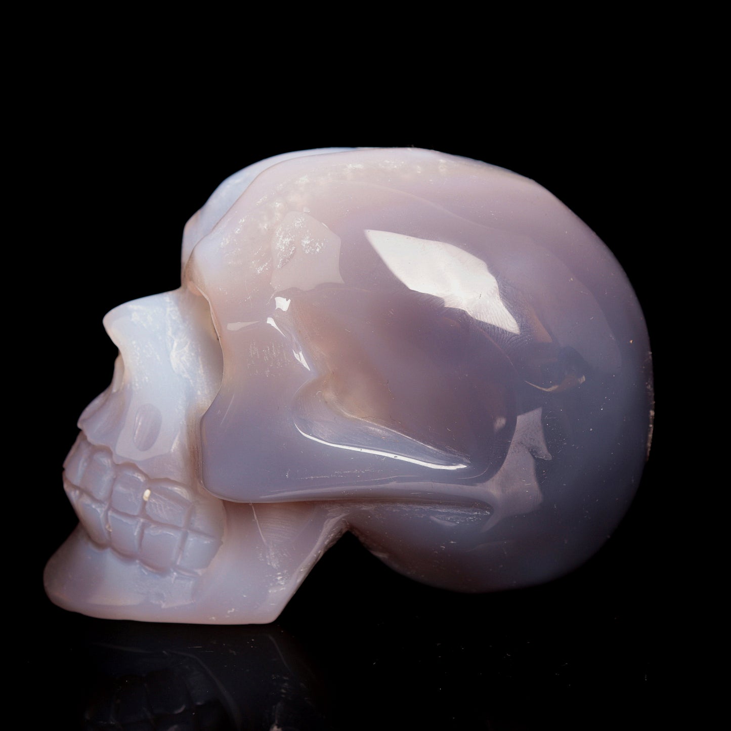 4" HandCarved Druzy agate Crystal Skull Healing Quartz Reiki Gift