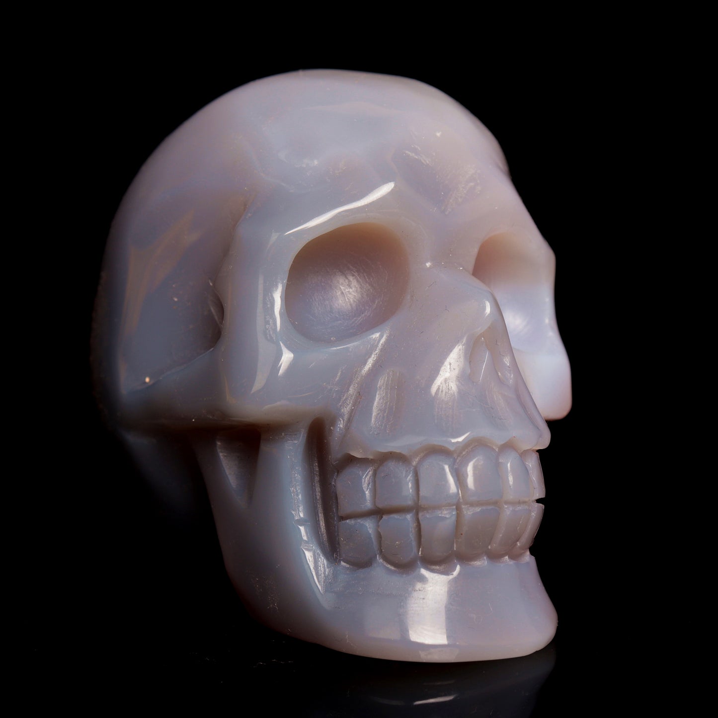 3.5" HandCarved Druzy agate Crystal Skull Healing Quartz Reiki Gift