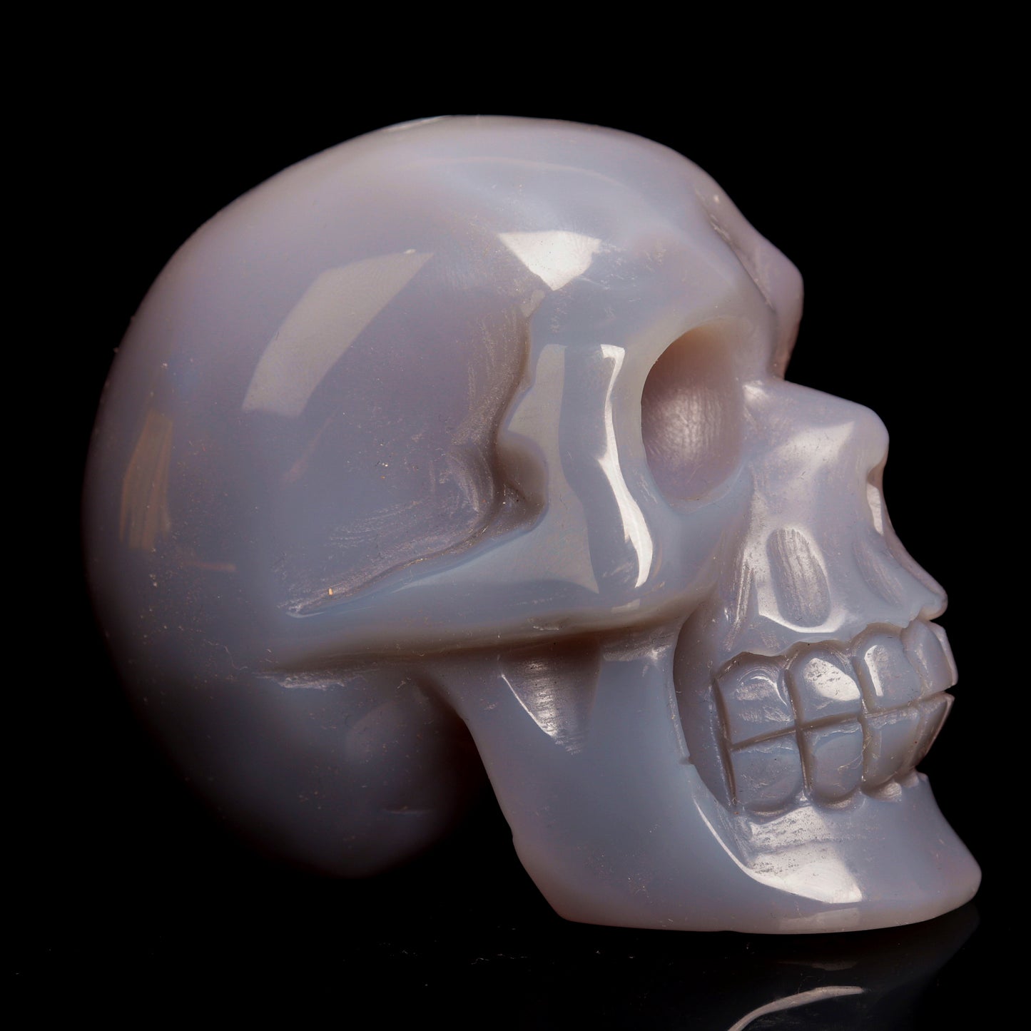 3.5" HandCarved Druzy agate Crystal Skull Healing Quartz Reiki Gift