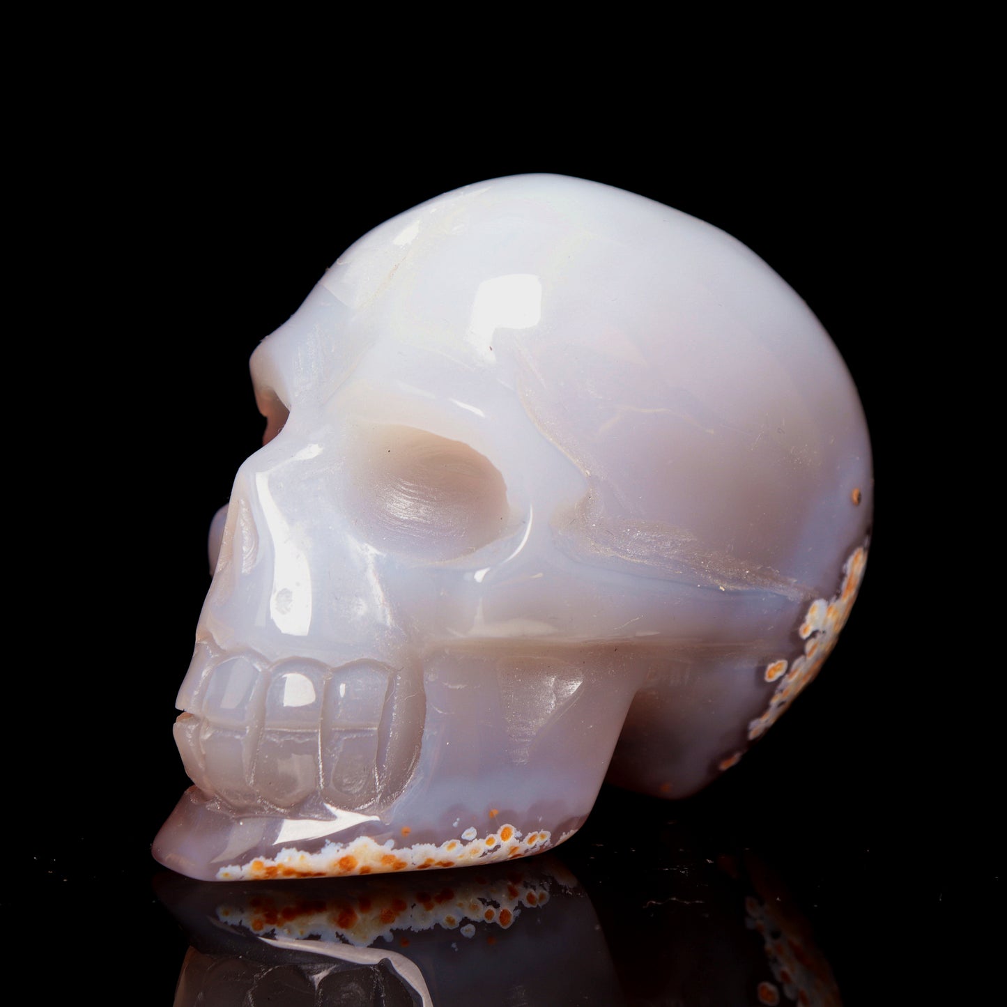 3" HandCarved Druzy agate Crystal Skull Healing Quartz Reiki Gift
