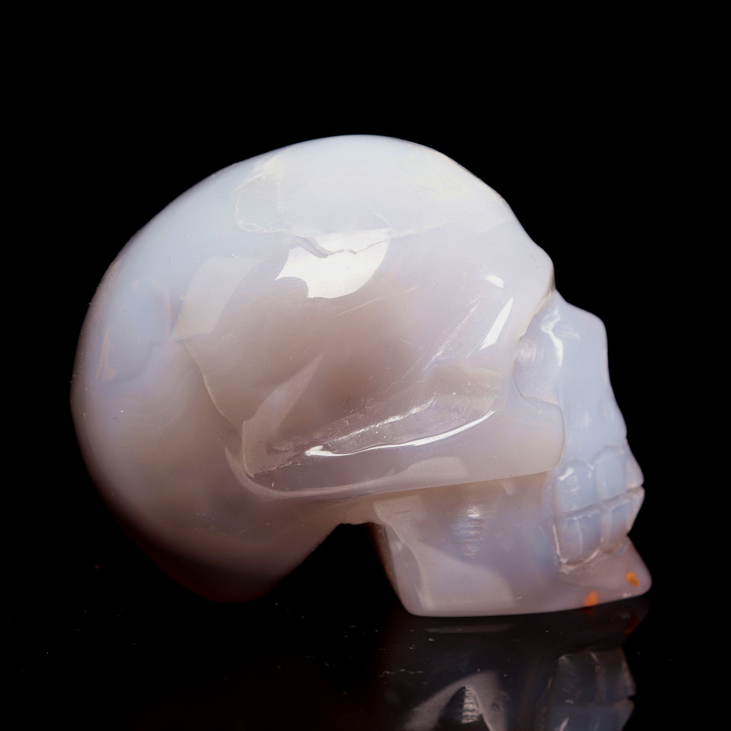 3" HandCarved Druzy agate Crystal Skull Healing Quartz Reiki Gift