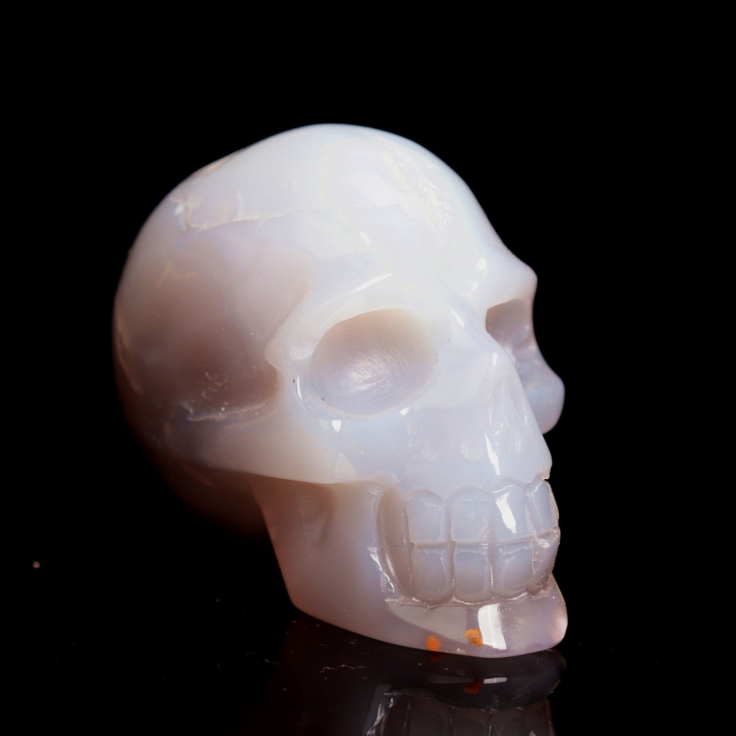 3" HandCarved Druzy agate Crystal Skull Healing Quartz Reiki Gift