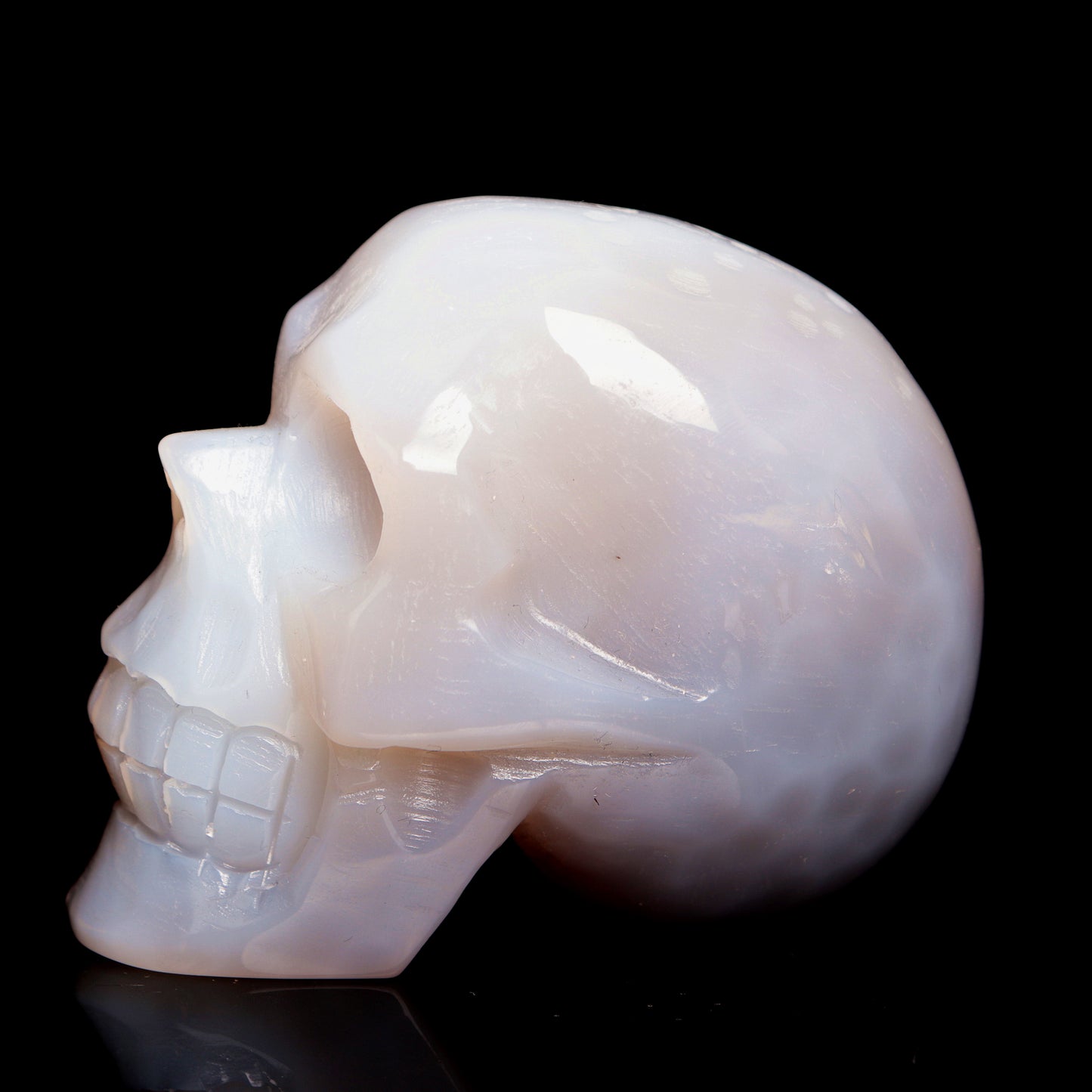 3.5" HandCarved Druzy agate Crystal Skull Healing Quartz Reiki Gift