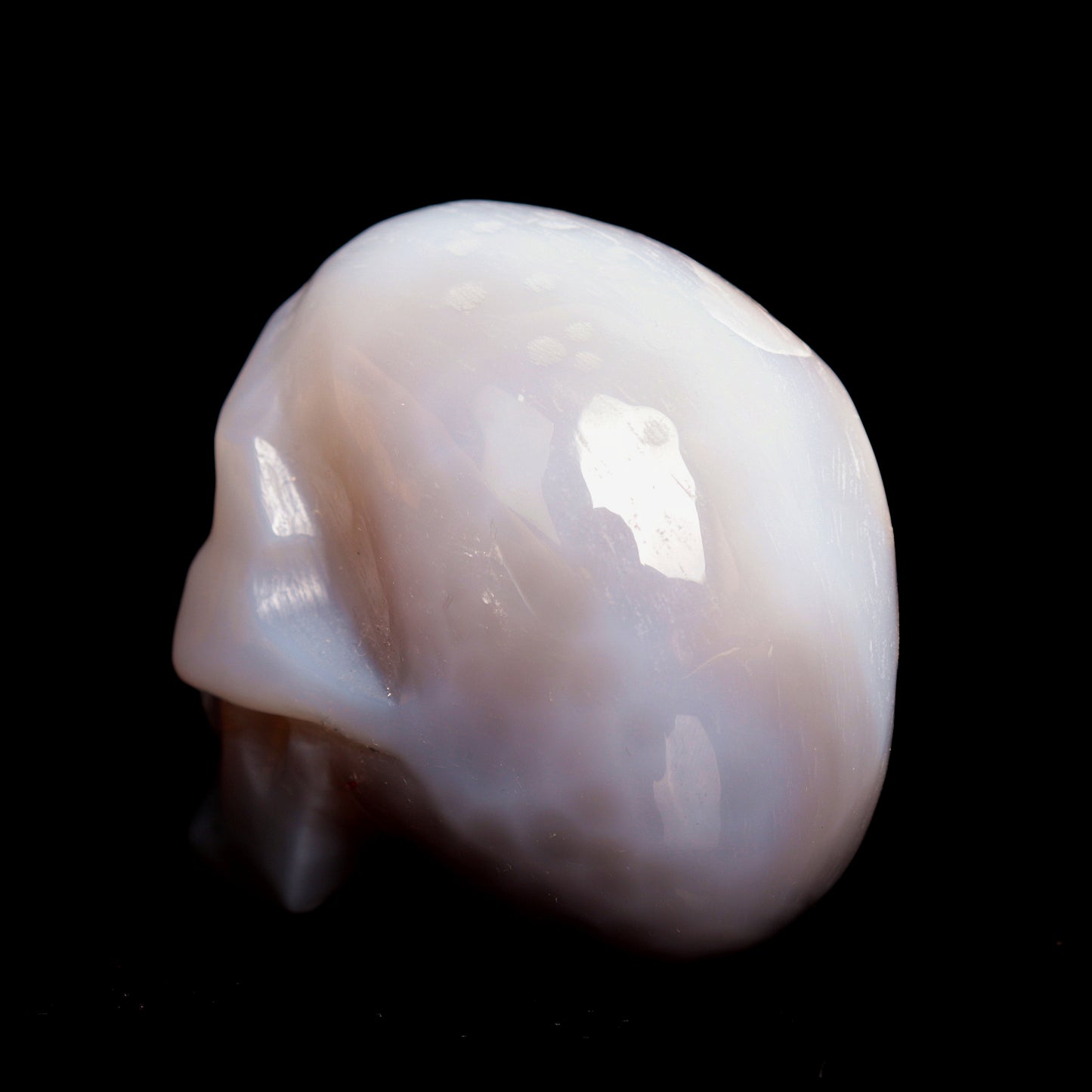 3.5" HandCarved Druzy agate Crystal Skull Healing Quartz Reiki Gift