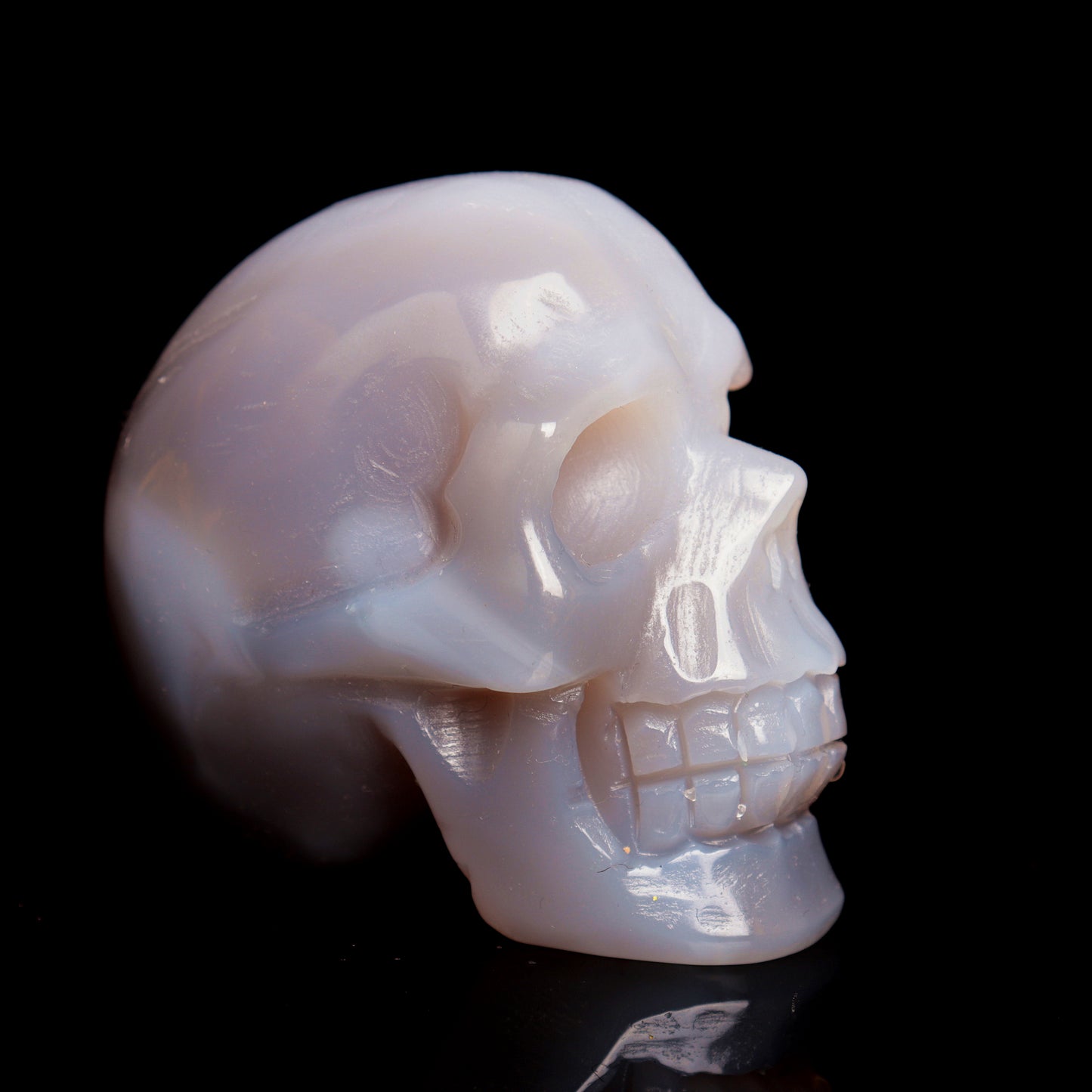 2.5" HandCarved Druzy agate Crystal Skull Healing Quartz Reiki Gift