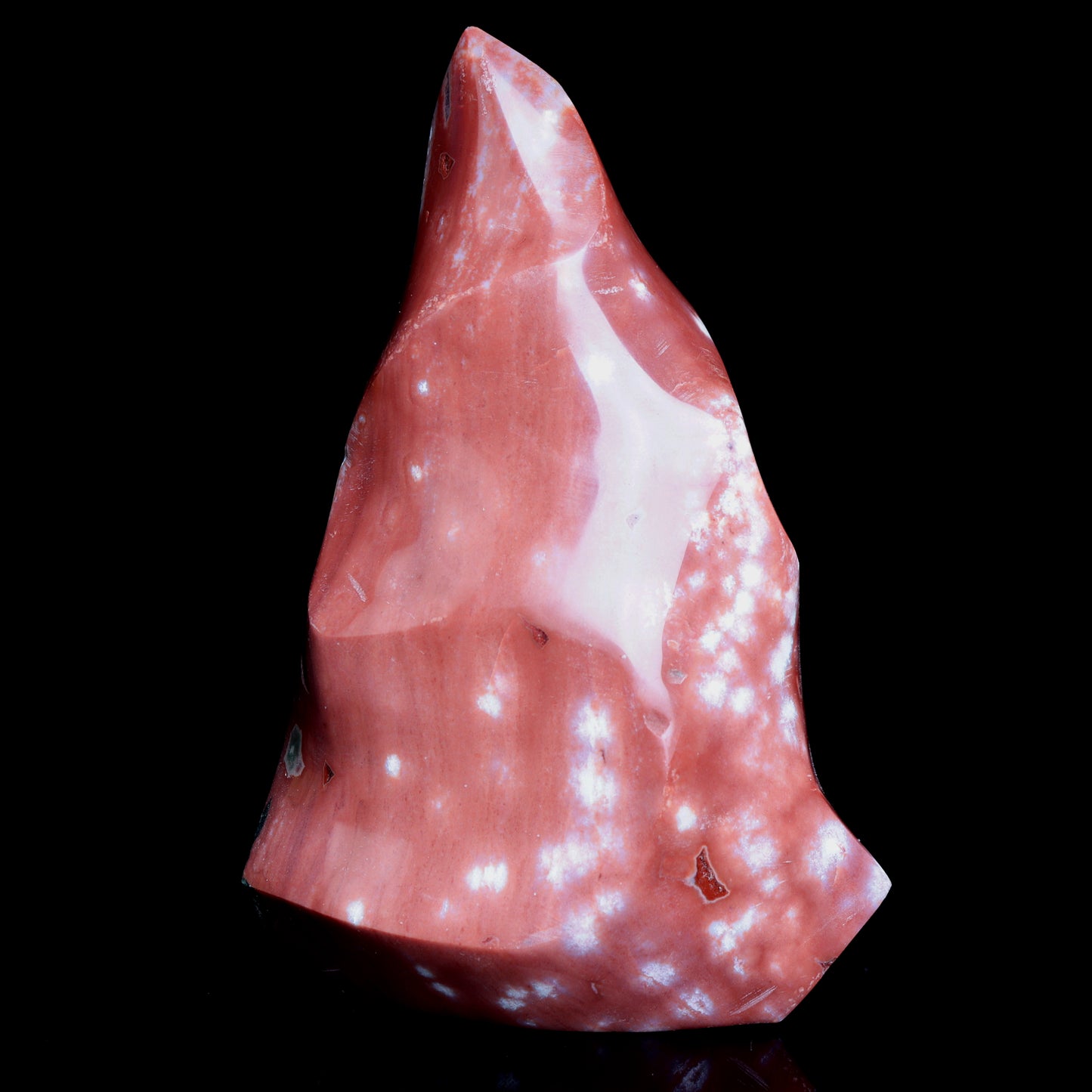 5.8" Natural Ocean Jasper Crystal Flame Freeform Stand Reiki Healing Tower