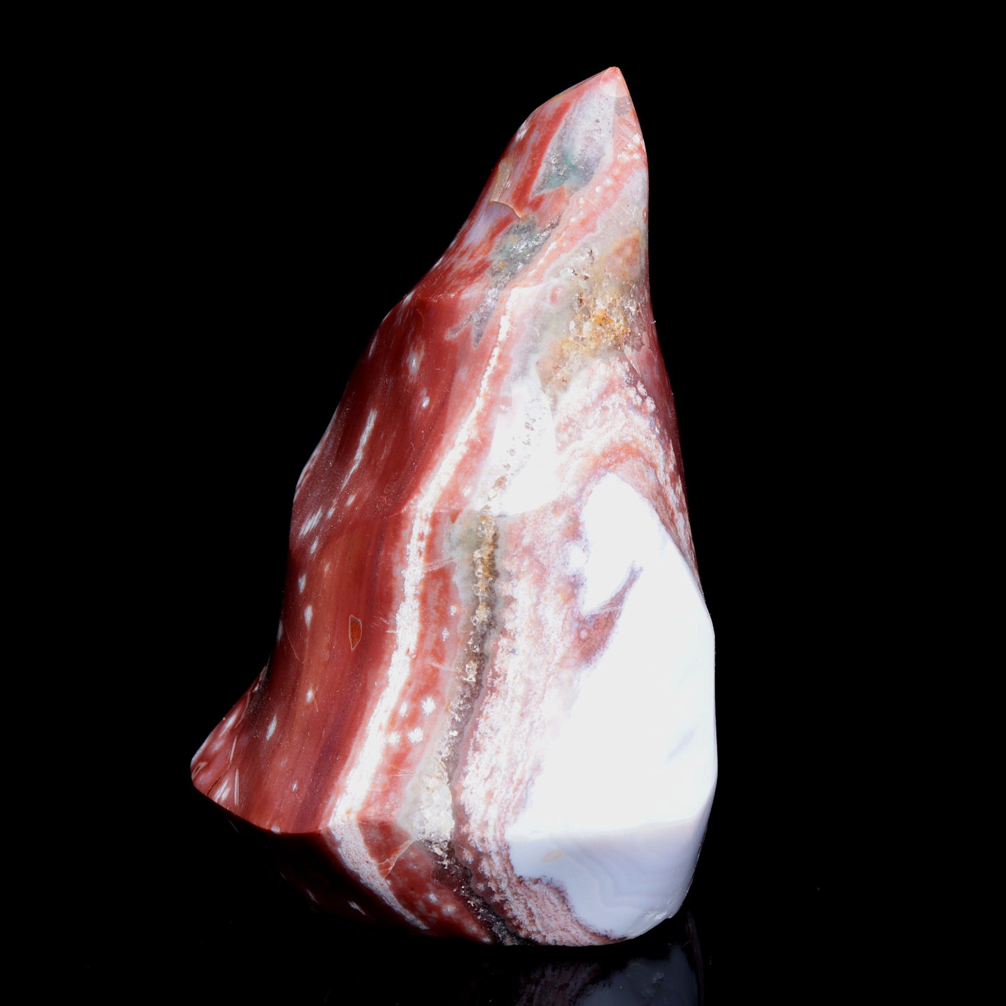 5.8" Natural Ocean Jasper Crystal Flame Freeform Stand Reiki Healing Tower