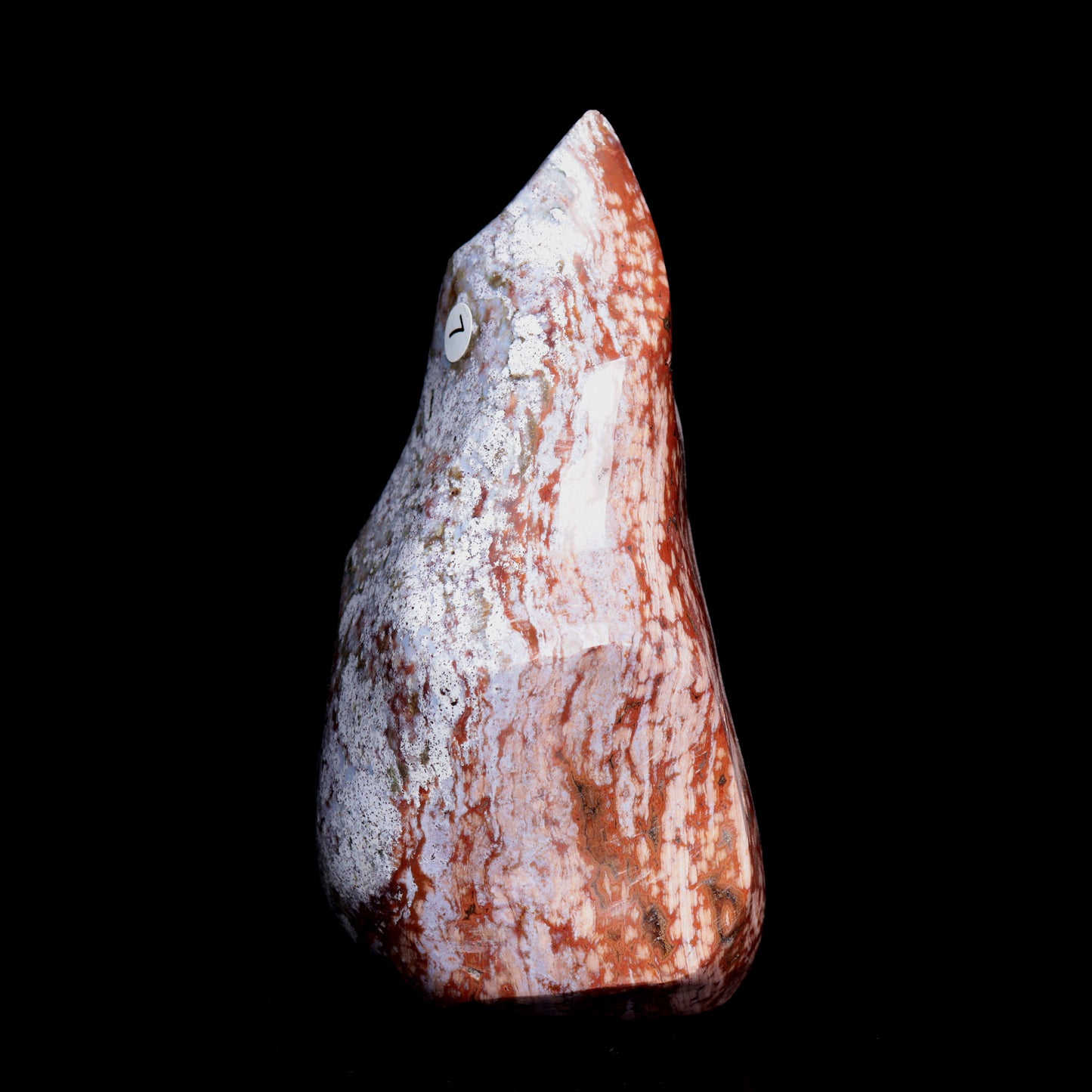 6.2" Natural Ocean Jasper Crystal Flame Freeform Stand Reiki Healing Tower