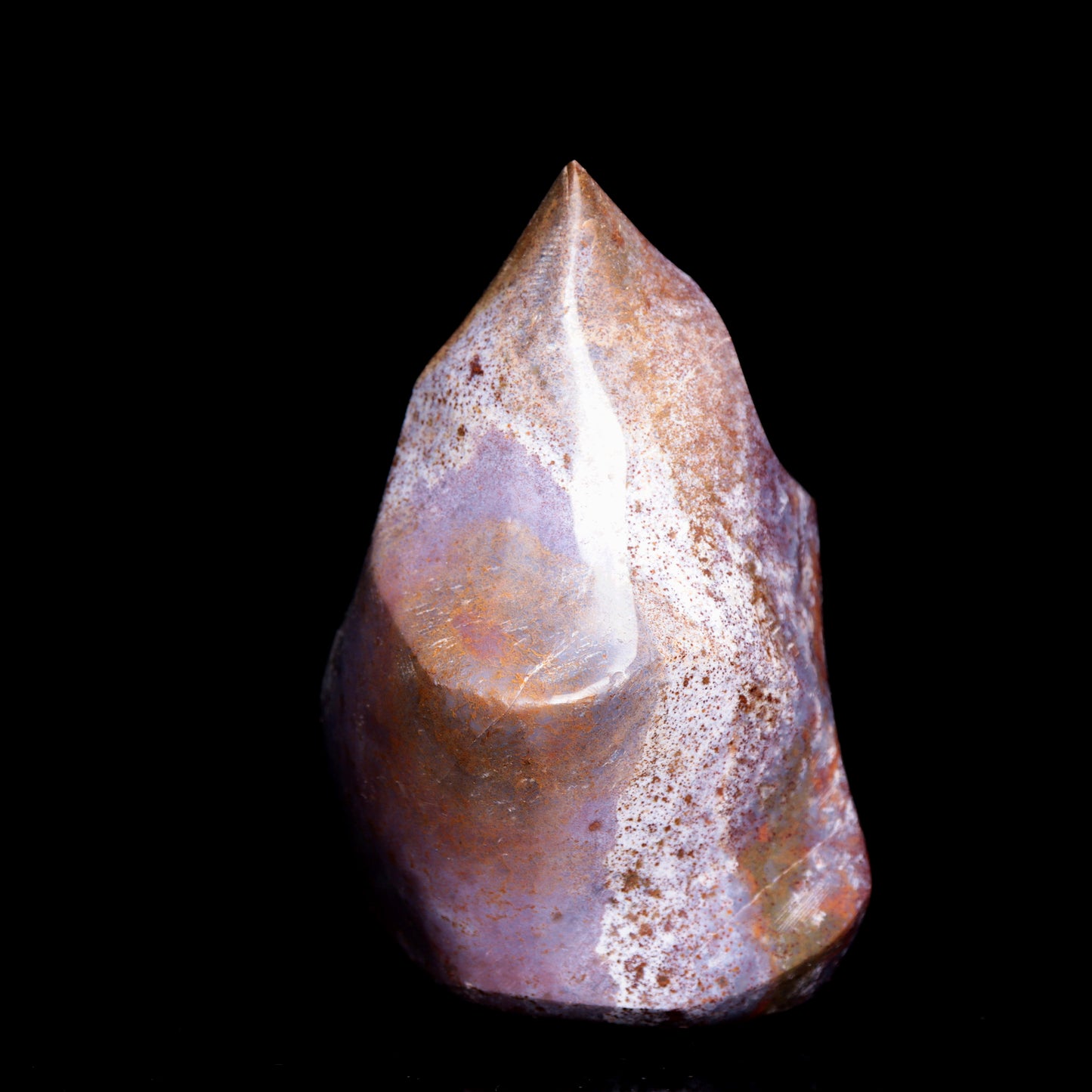 4.2" Natural Ocean Jasper Crystal Flame Freeform Stand Reiki Healing Tower