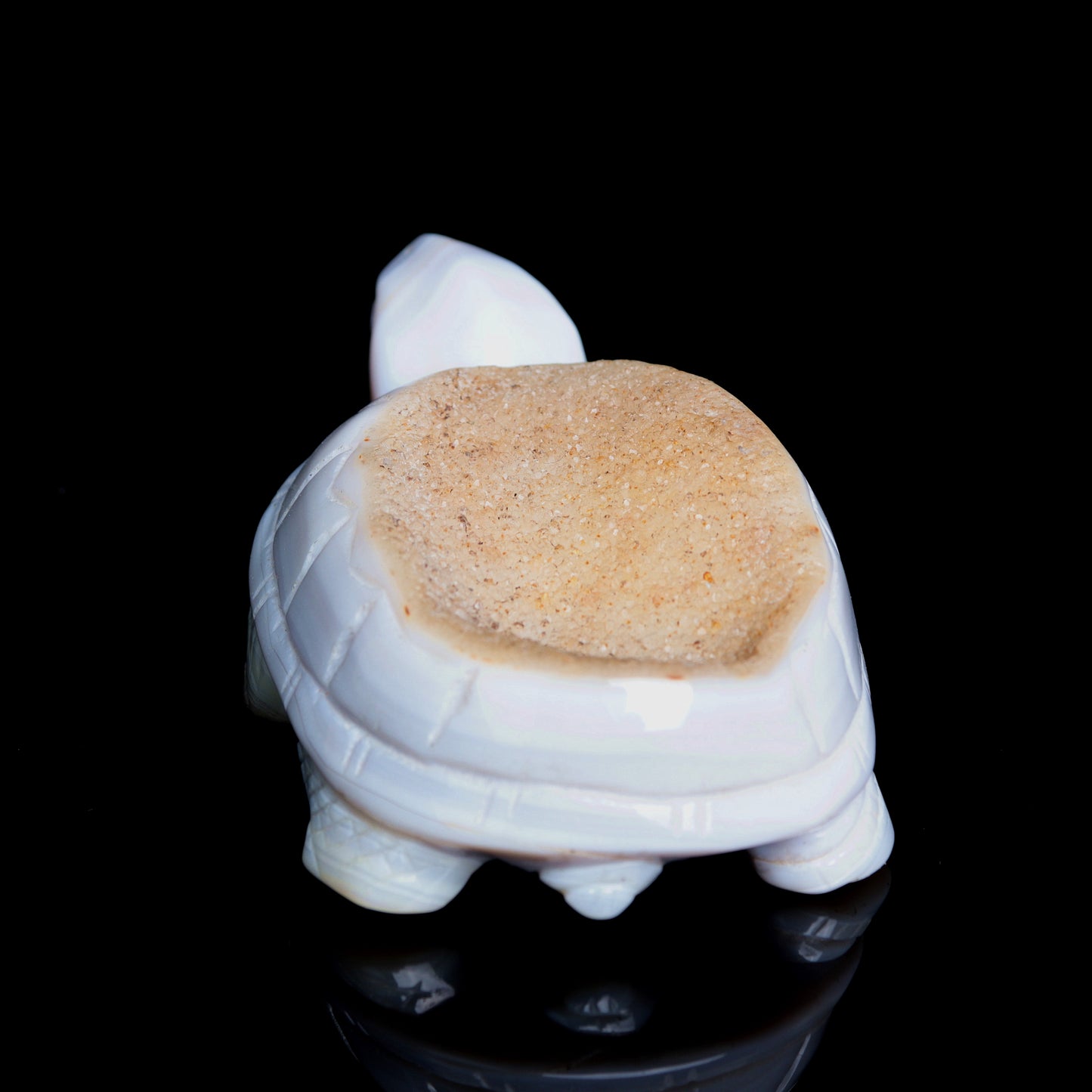 5" Druzy Agate Carved Crystal tortoise Figurine Quartz Turtle Decor