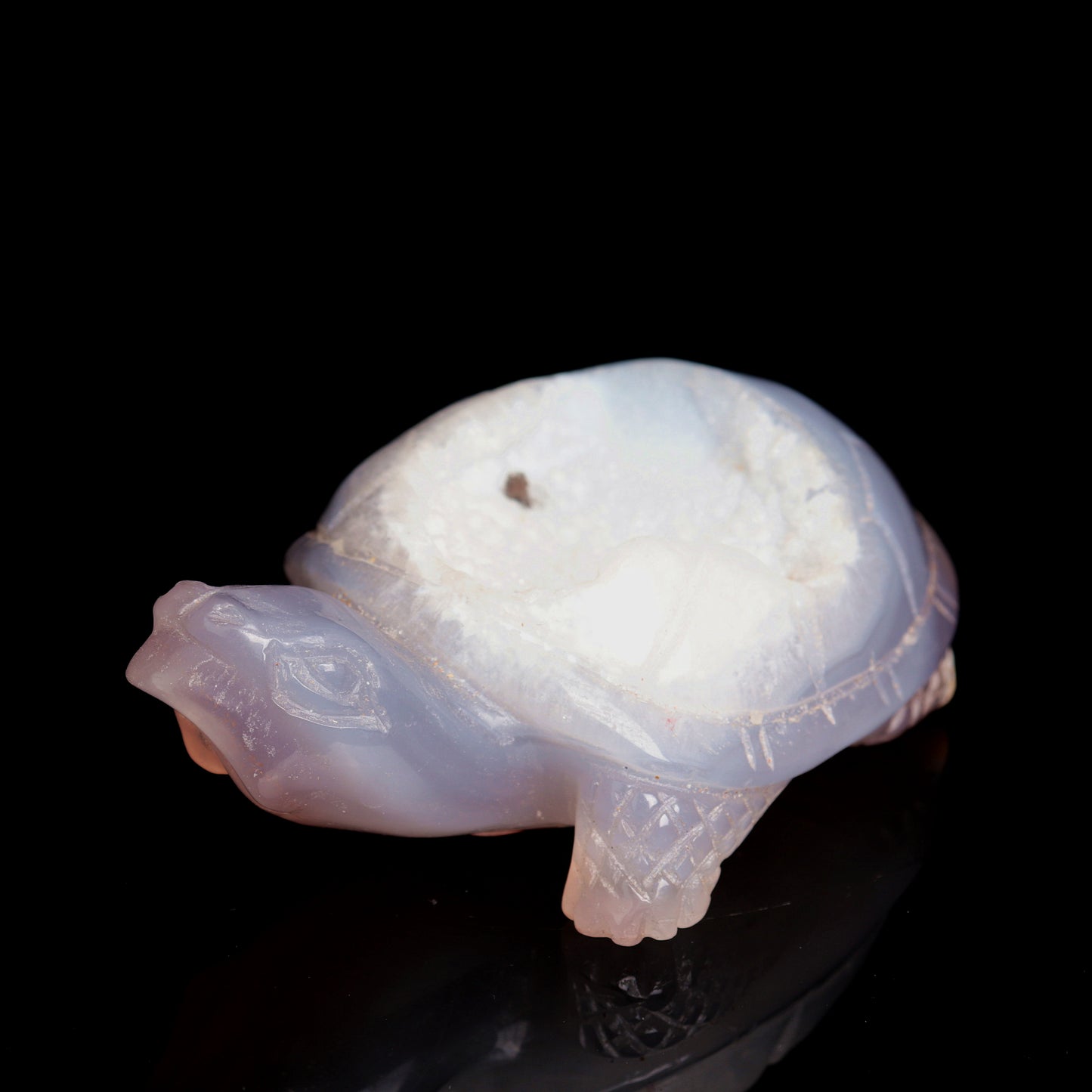 4.5" Druzy Agate Carved Crystal tortoise Figurine Quartz Turtle Decor