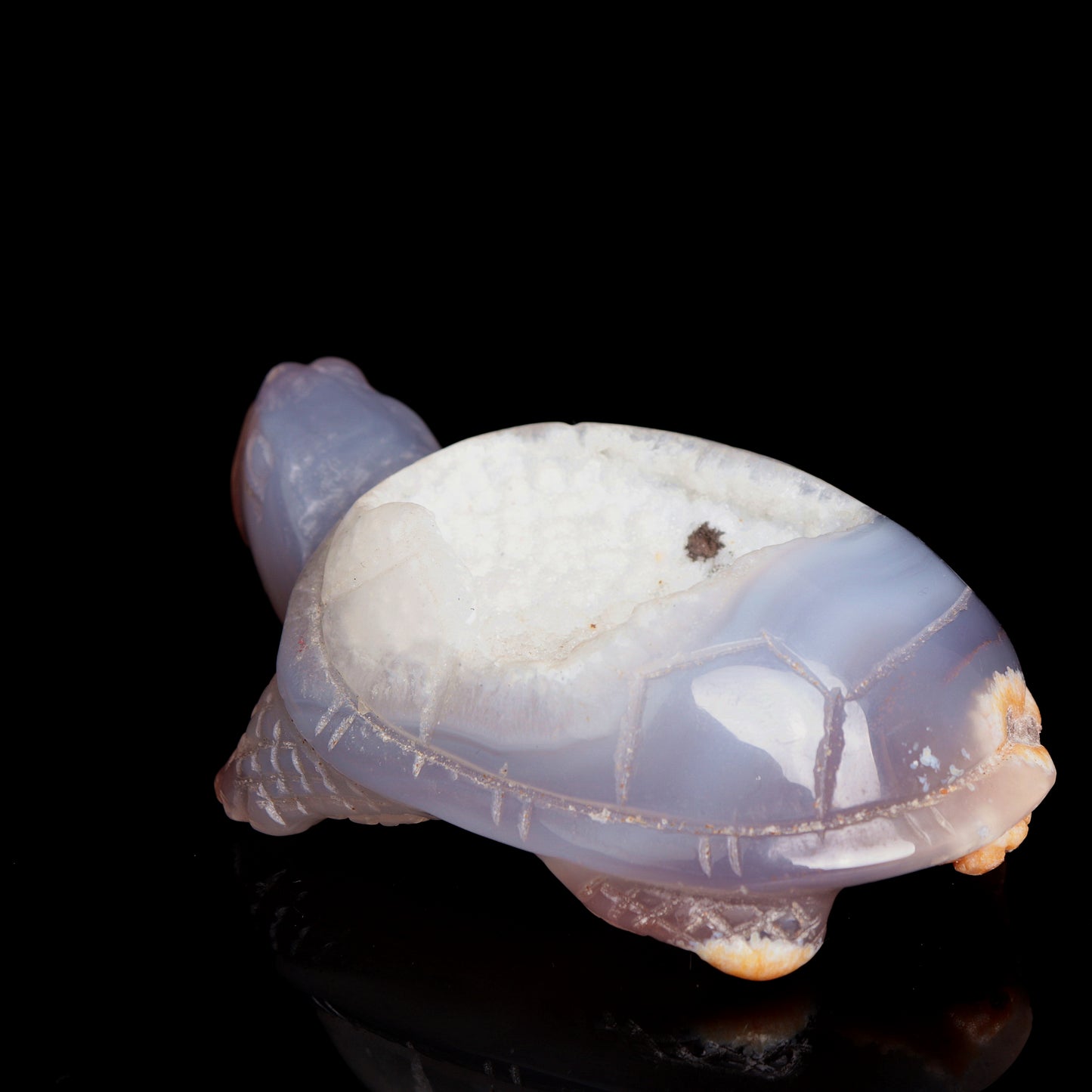 4.5" Druzy Agate Carved Crystal tortoise Figurine Quartz Turtle Decor