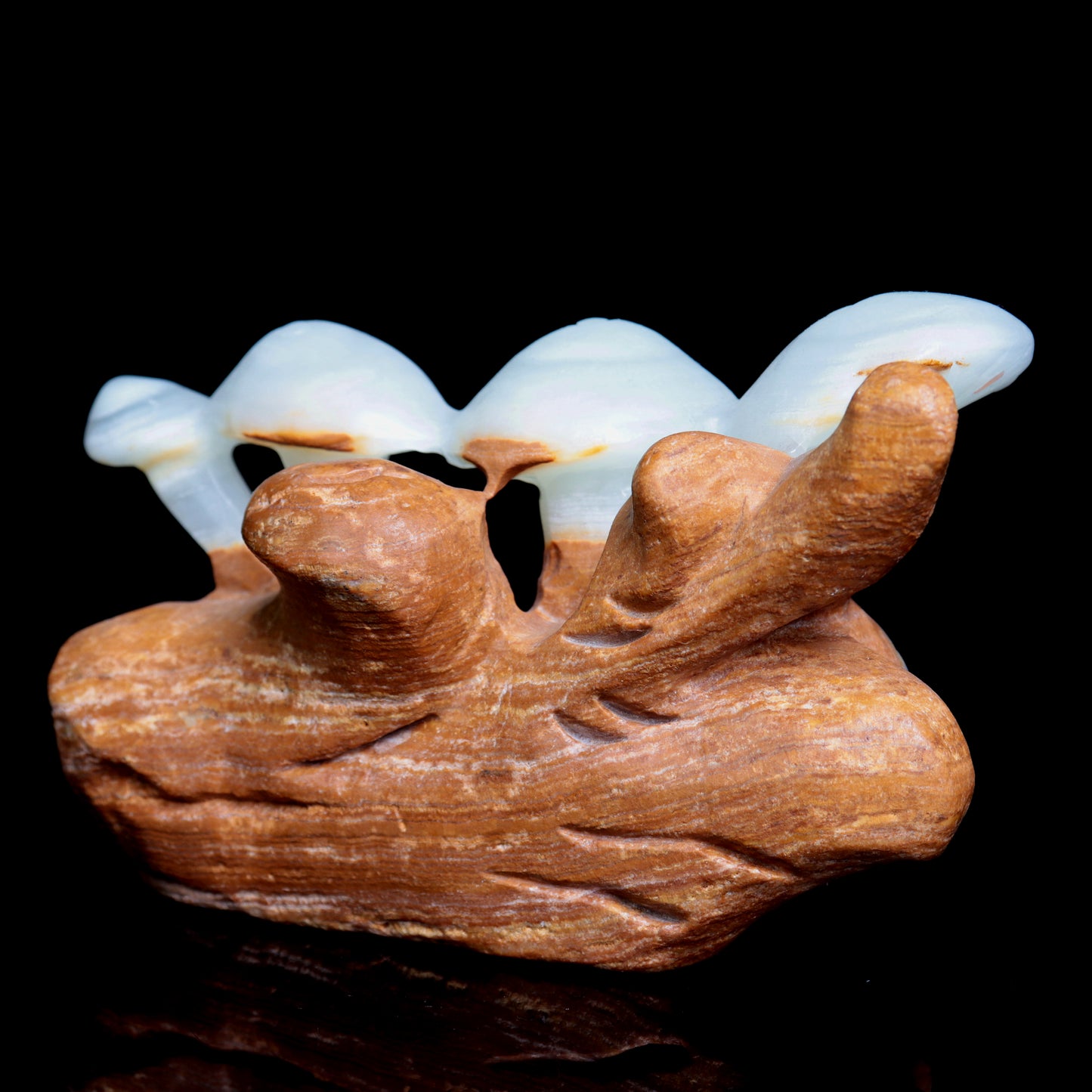 5" Afghan Jade Crystal Mushroom Figurine Healing Quartz Decor Gift