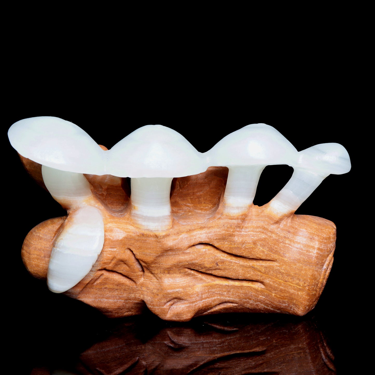 5" Afghan Jade Crystal Mushroom Figurine Healing Quartz Decor Gift