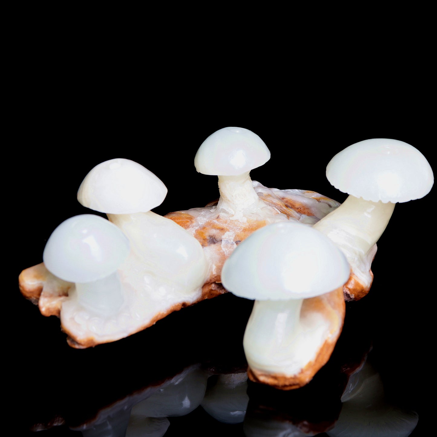 5.5" Afghan Jade Crystal Mushroom Figurine Healing Quartz Decor Gift