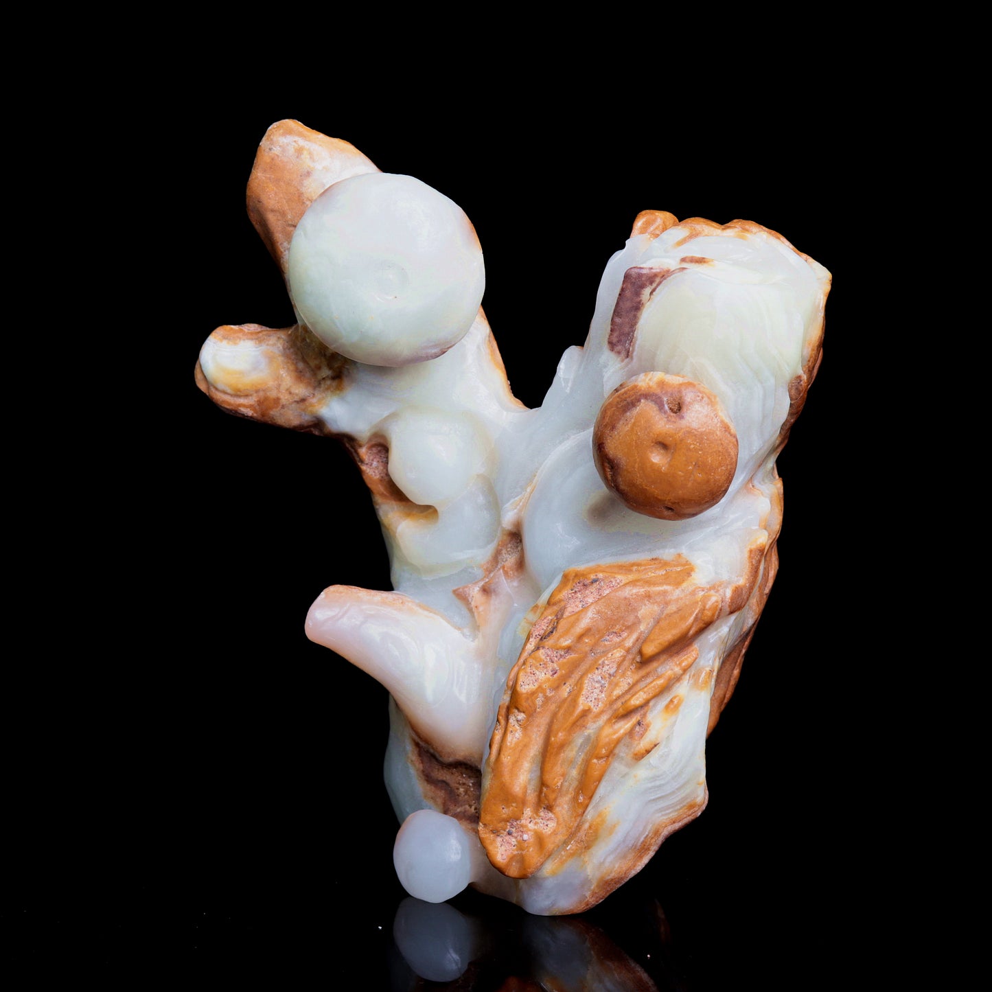 6" Afghan Jade Crystal Mushroom Figurine Healing Quartz Decor Gift