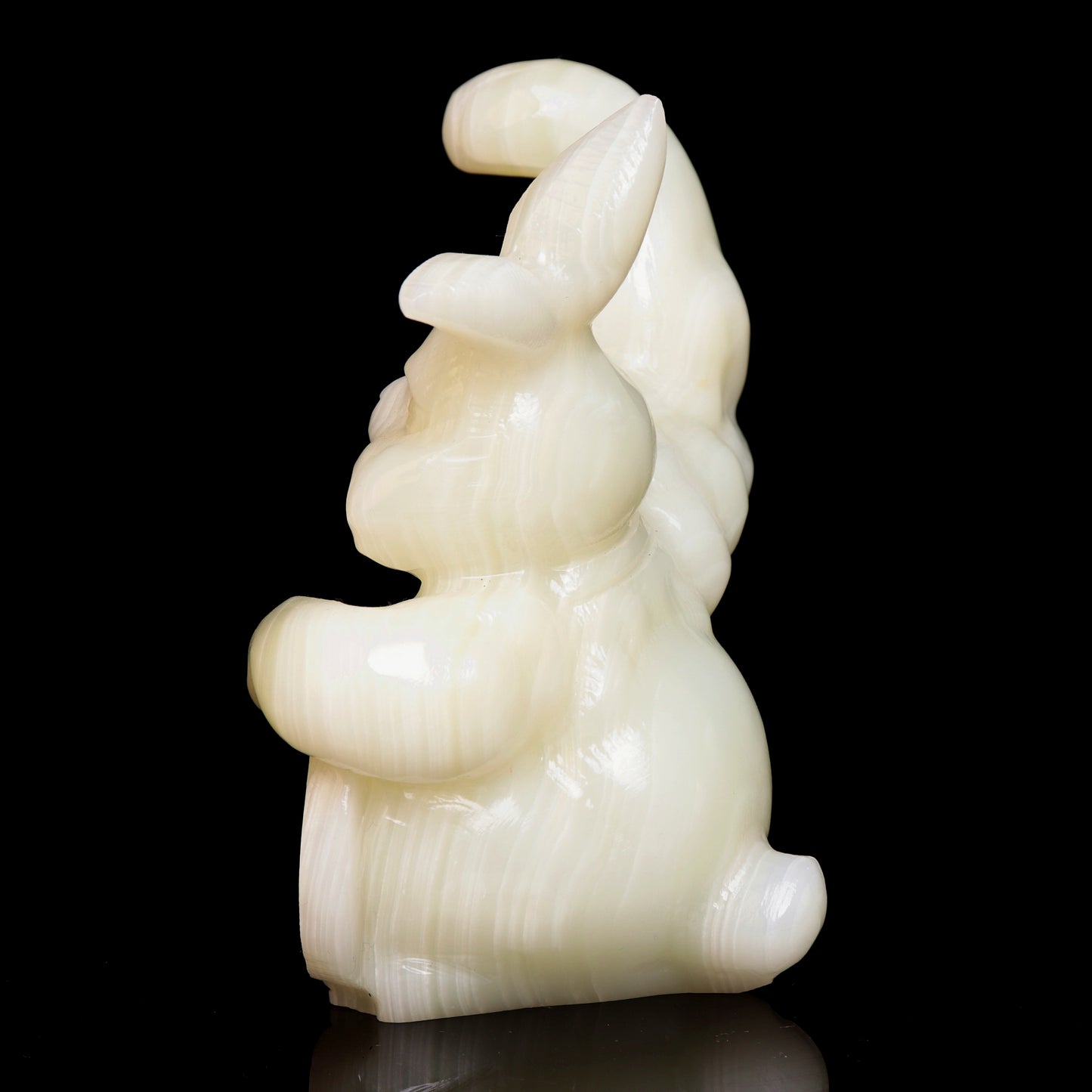 5.5" Afghan Jade Crystal Bunny Figurine Healing Quartz Decor Gift