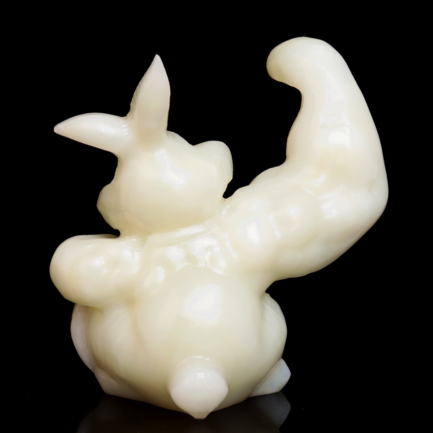 5.5" Afghan Jade Crystal Bunny Figurine Healing Quartz Decor Gift