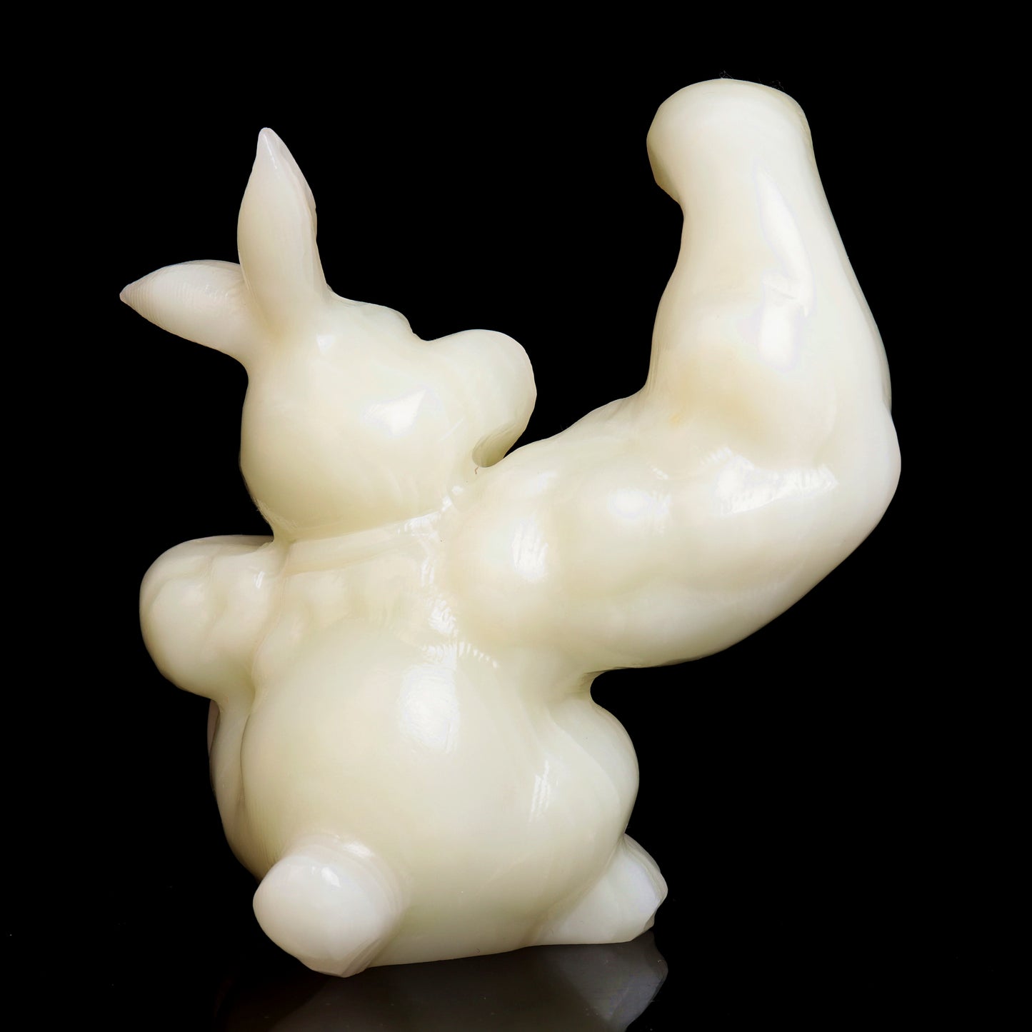 5.5" Afghan Jade Crystal Bunny Figurine Healing Quartz Decor Gift