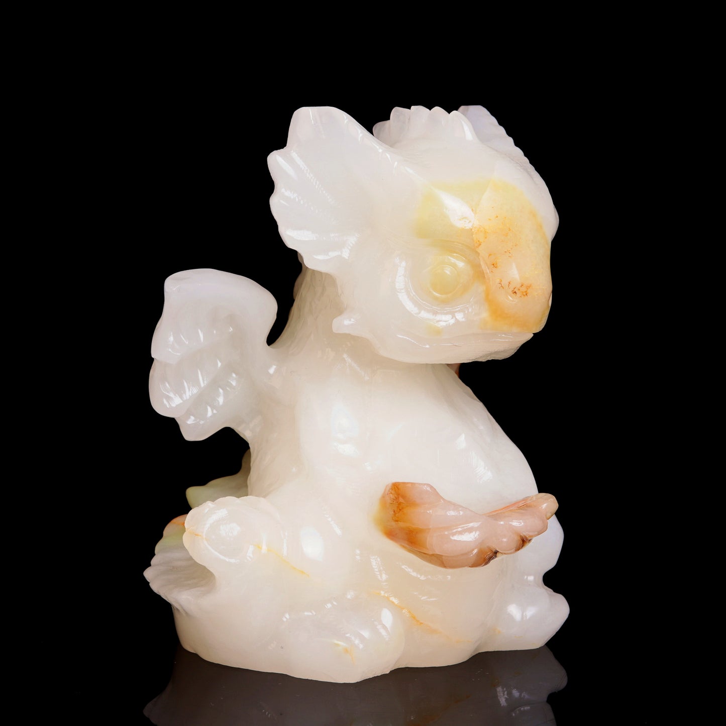 5.5" Afghan Jade Crystal Dragon Figurine Healing Quartz Decor Gift