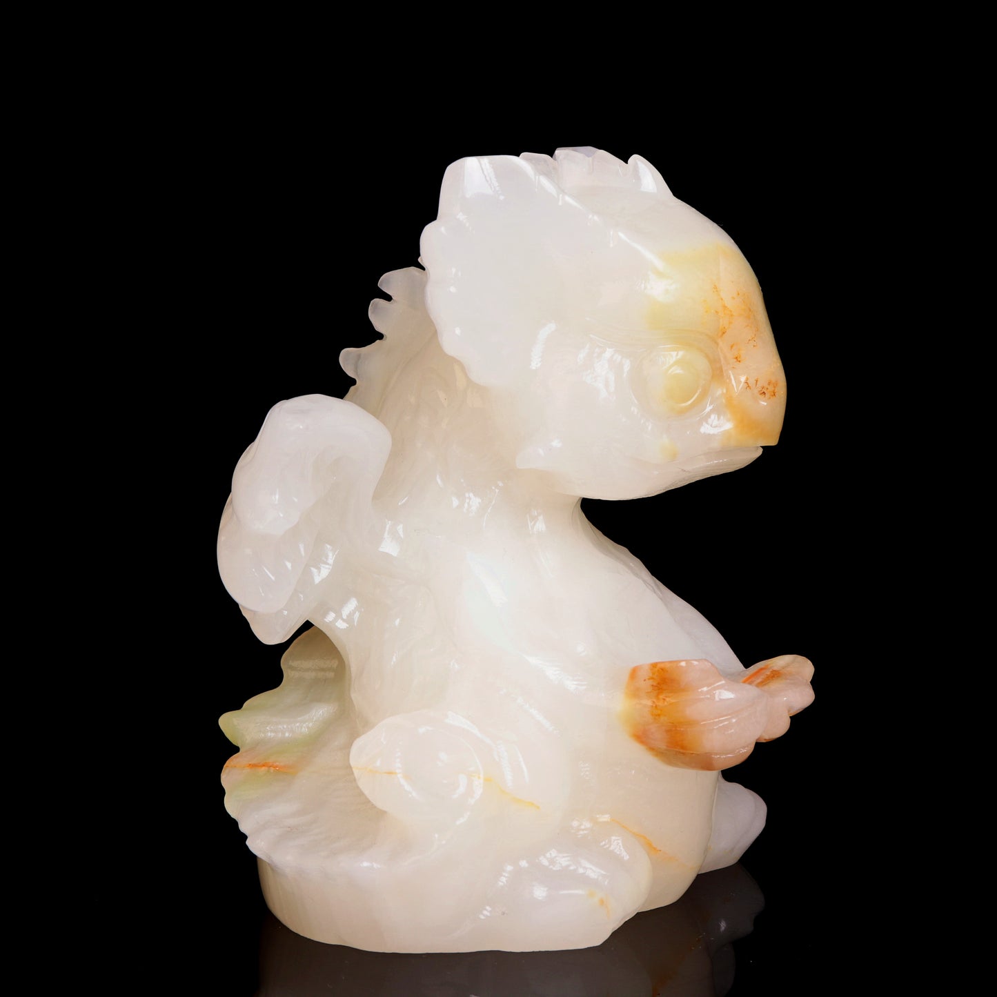5.5" Afghan Jade Crystal Dragon Figurine Healing Quartz Decor Gift