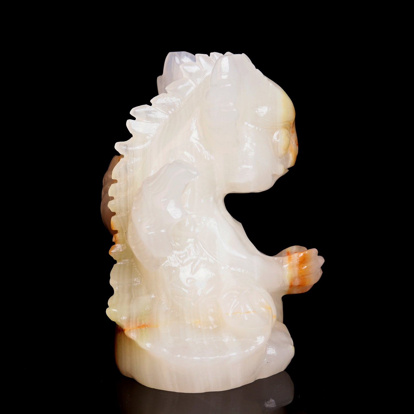 5.5" Afghan Jade Crystal Dragon Figurine Healing Quartz Decor Gift