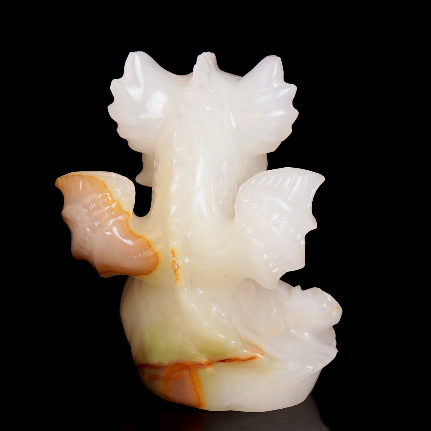 5.5" Afghan Jade Crystal Dragon Figurine Healing Quartz Decor Gift