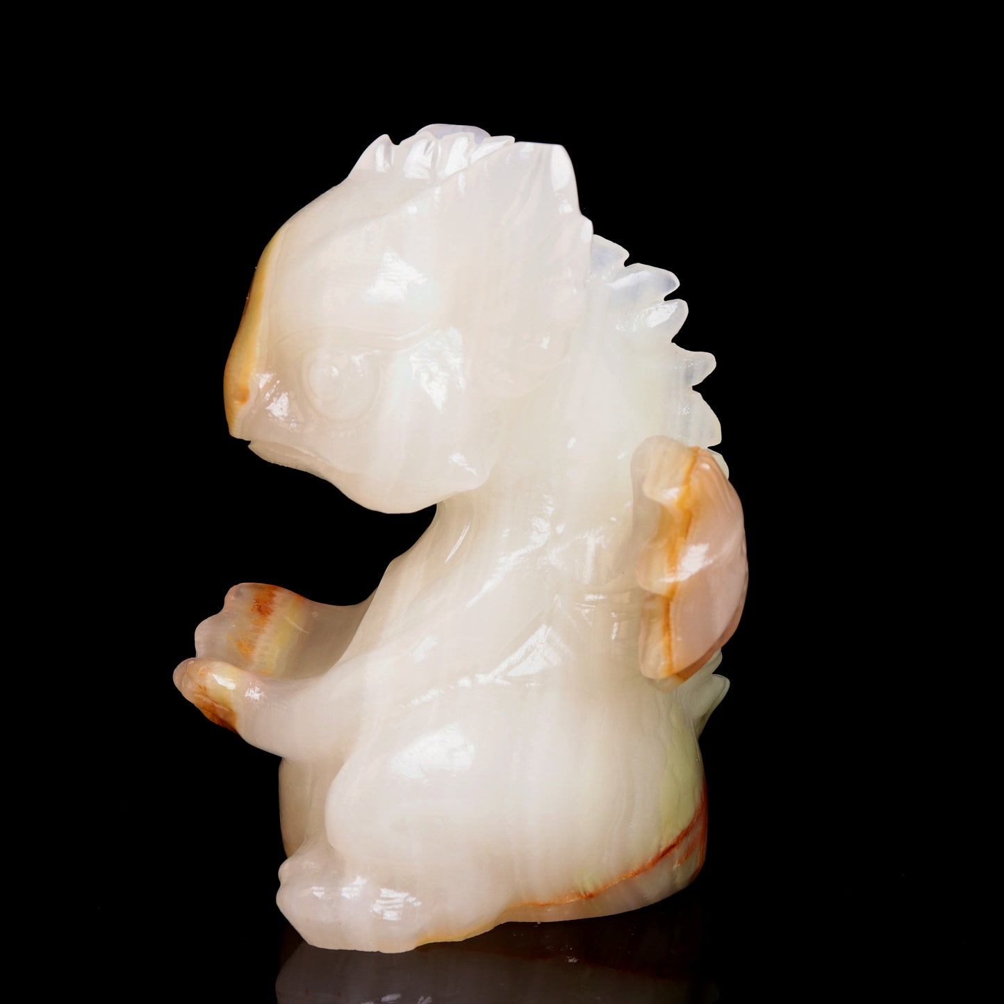5.5" Afghan Jade Crystal Dragon Figurine Healing Quartz Decor Gift