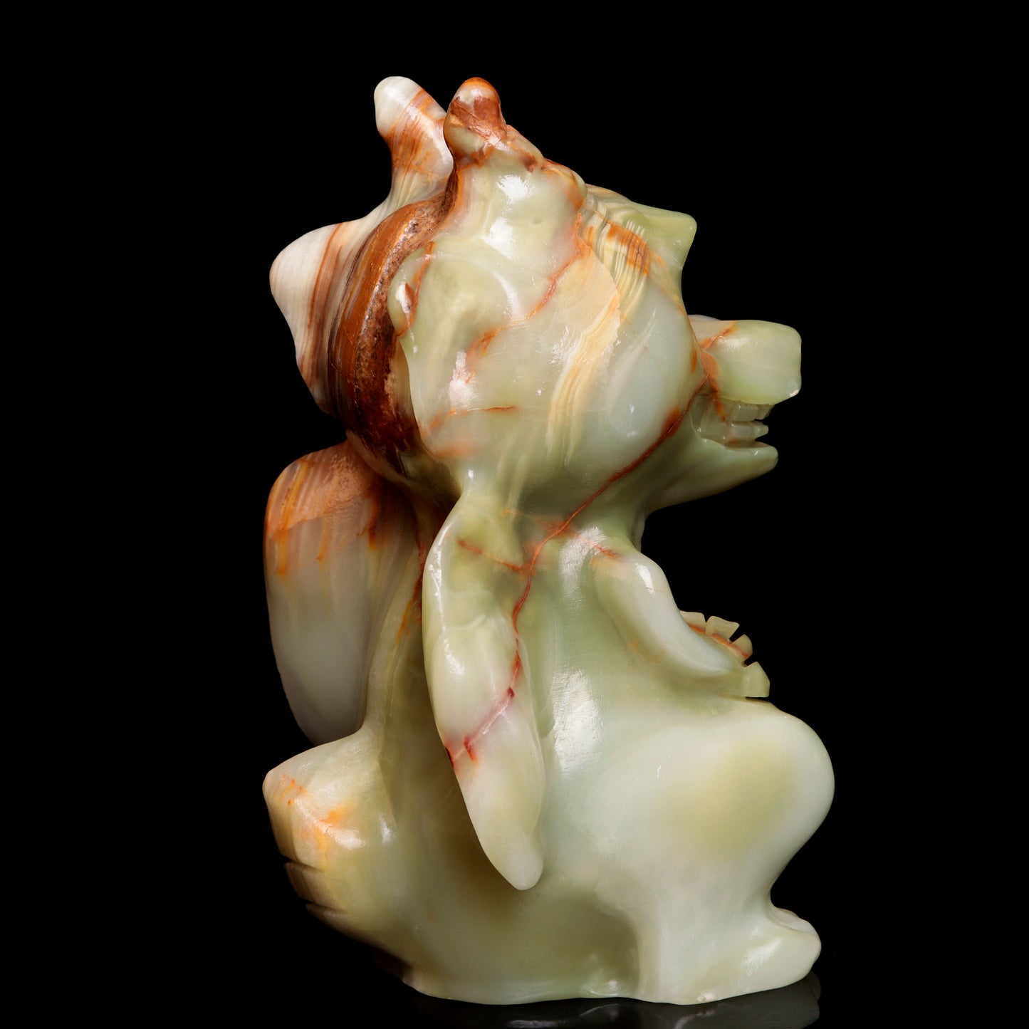 6" Afghan Jade Crystal Dragon Figurine Healing Quartz Decor Gift