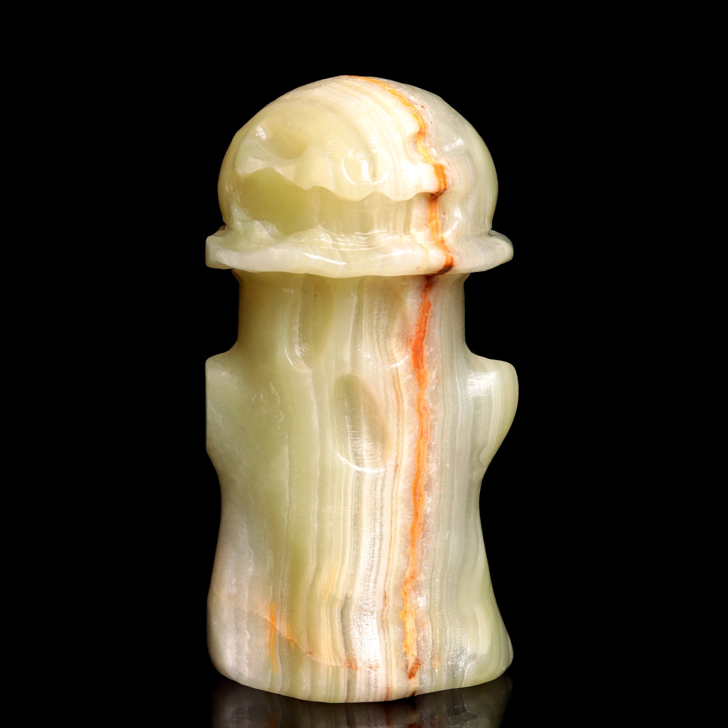 3.5" Afghan Jade Crystal Mushroom Figurine Healing Quartz Decor Gift