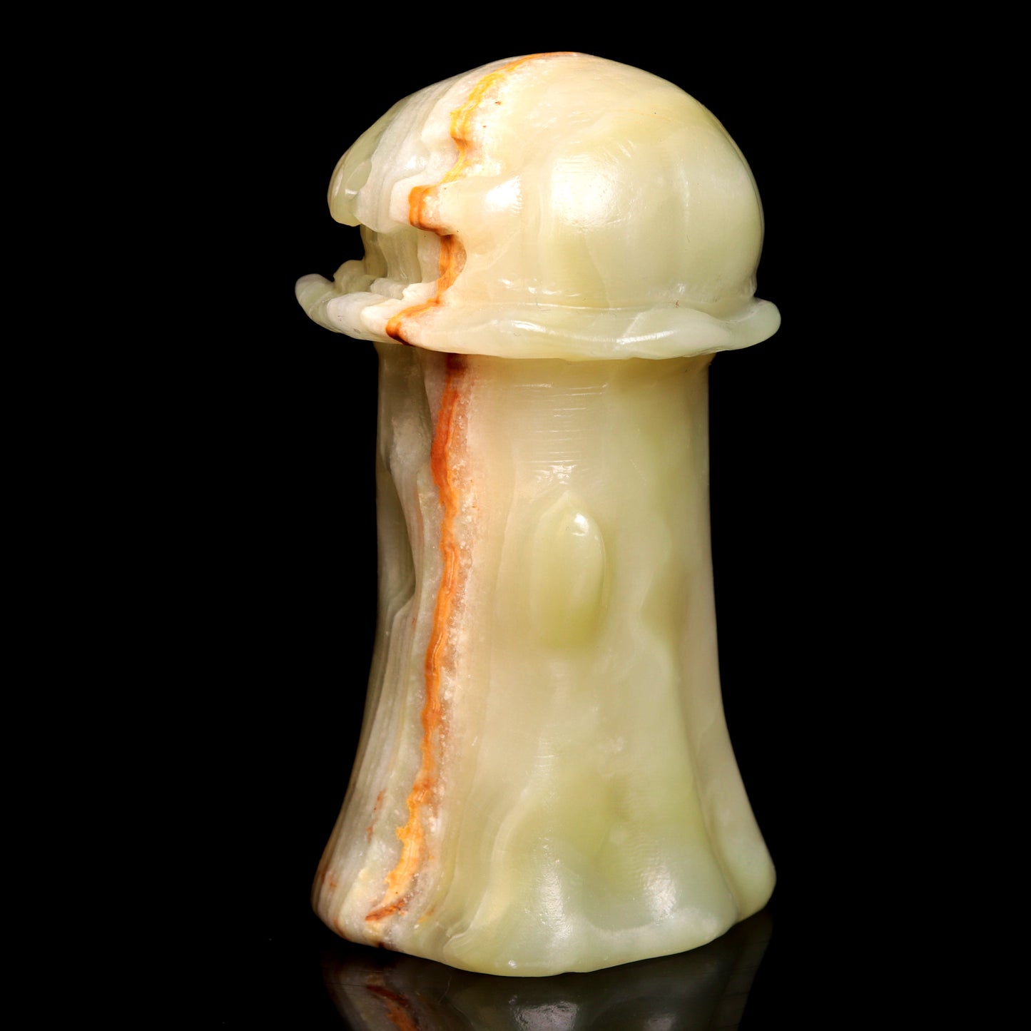 3.5" Afghan Jade Crystal Mushroom Figurine Healing Quartz Decor Gift