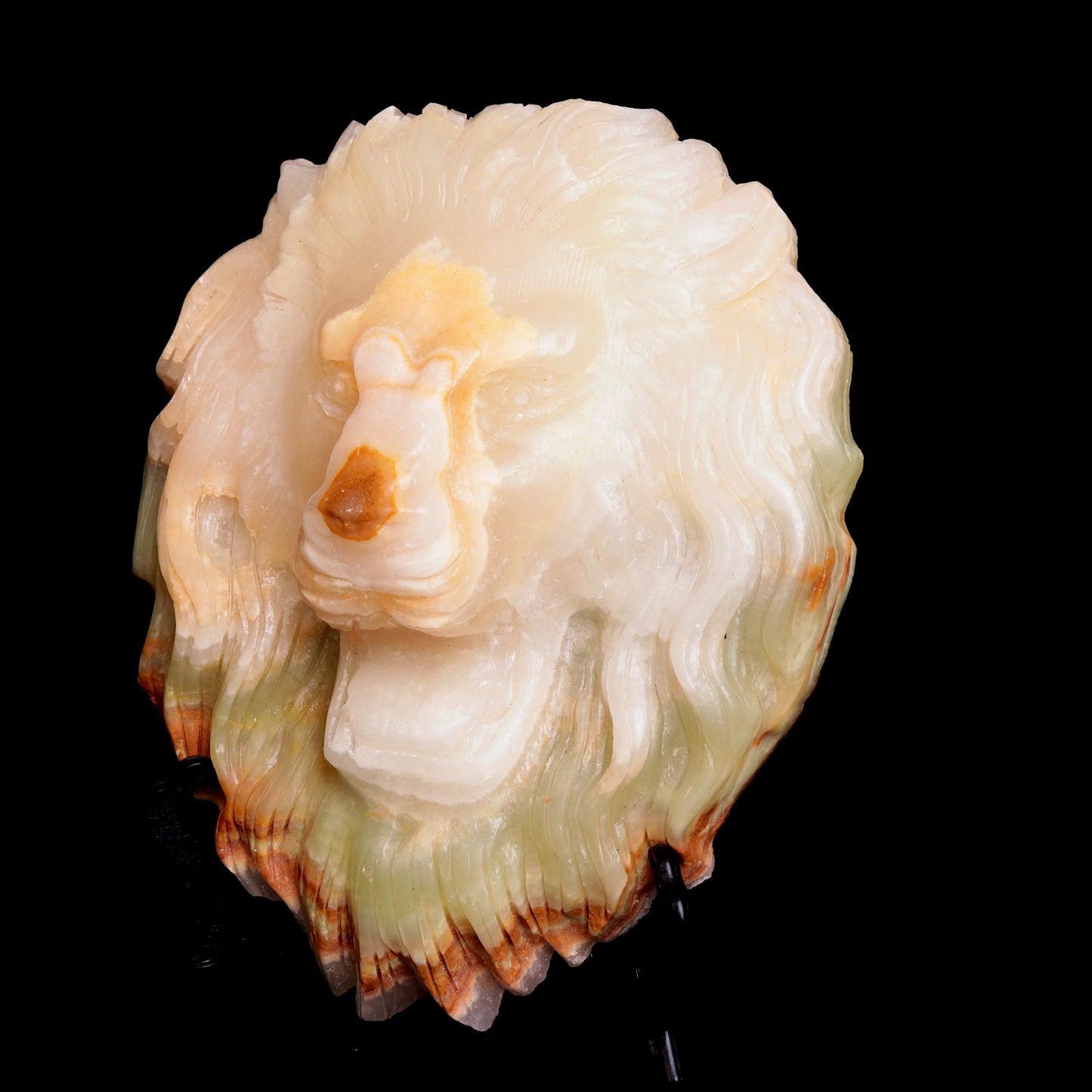 7.5" Afghan Jade Crystal Lion Figurine Healing Quartz Decor Gift