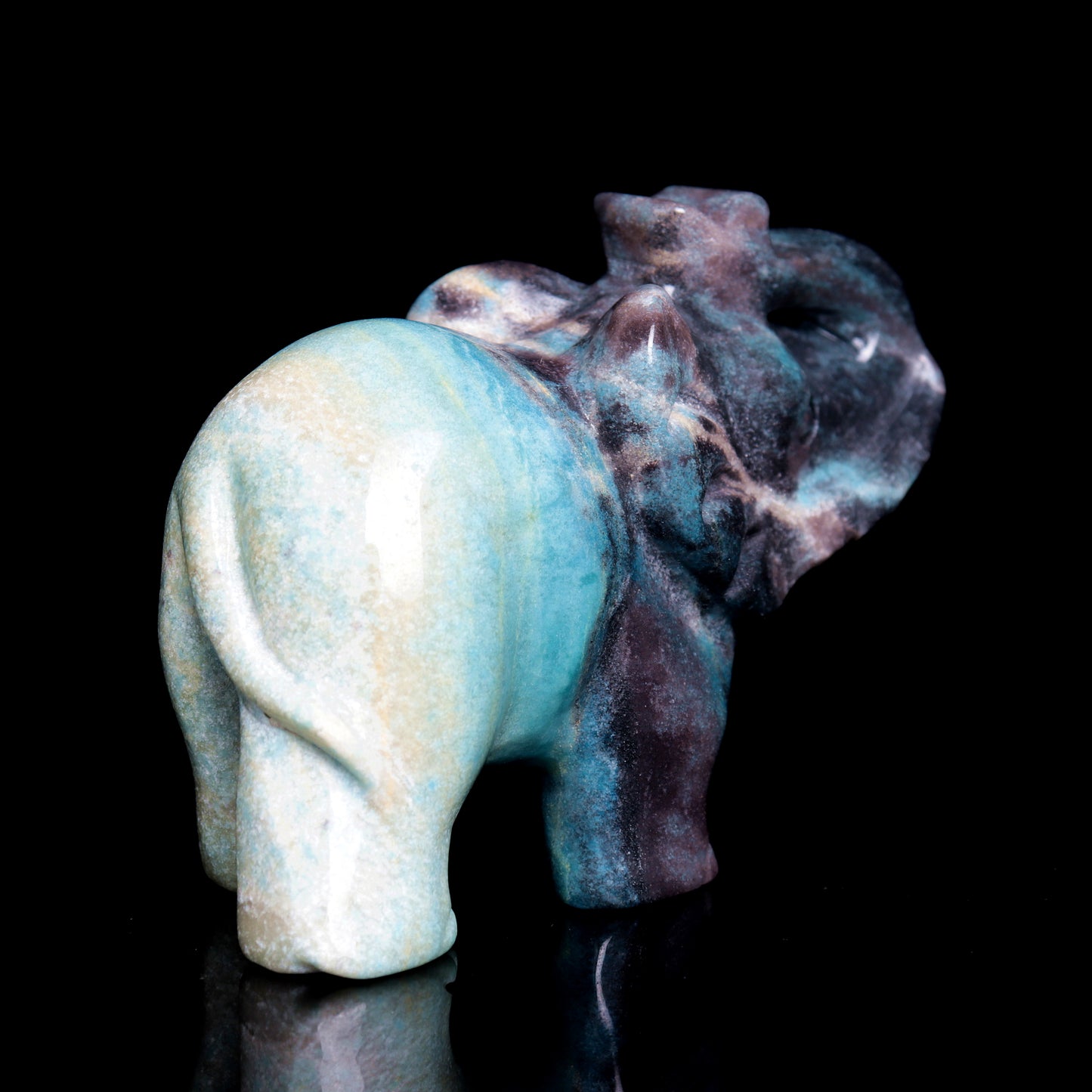4.5" Trolleite Crystal Elephant Figurine Stone Animal Carvings Decor