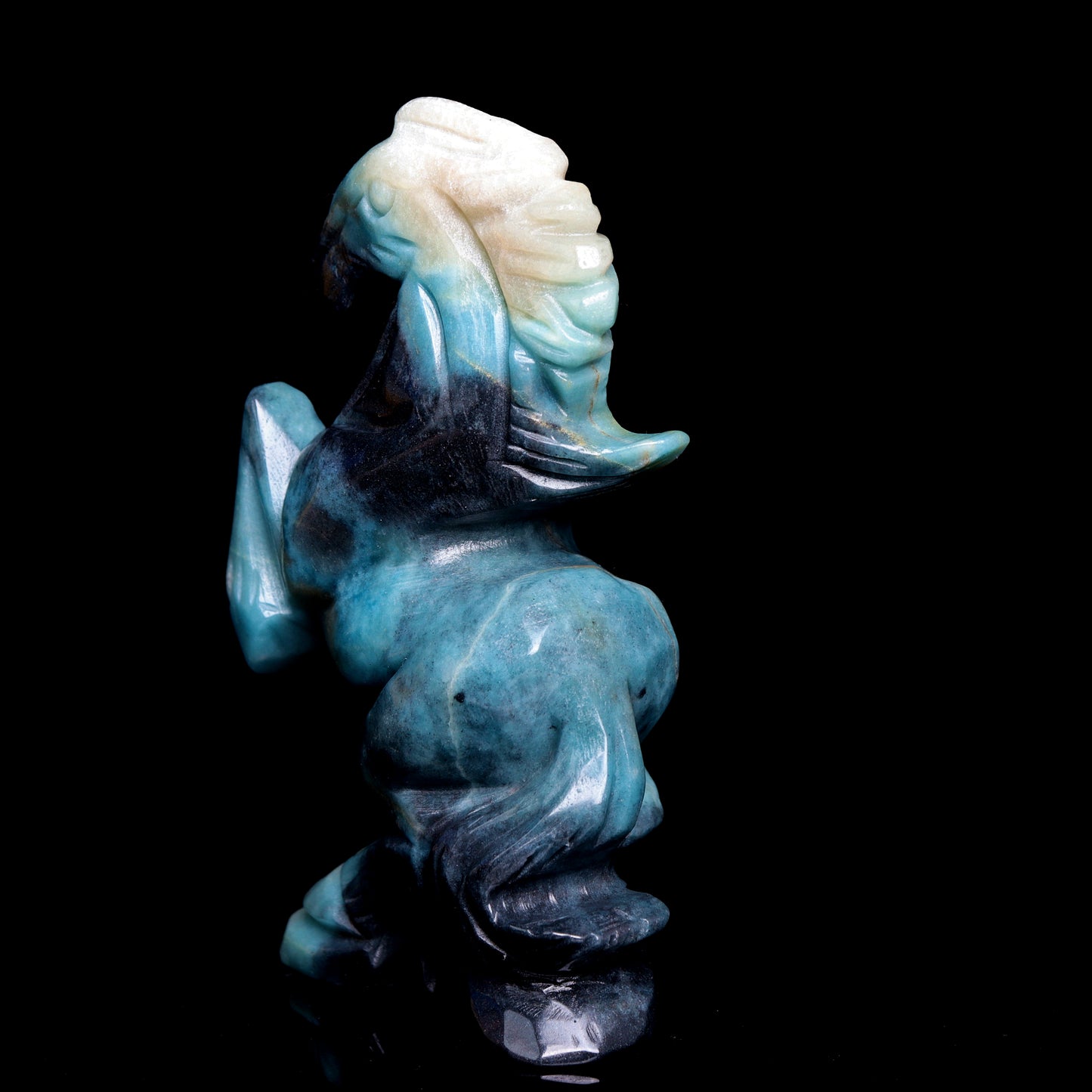 5" Trolleite Stone Horse Figurine Crystal Animal Carvings Decor