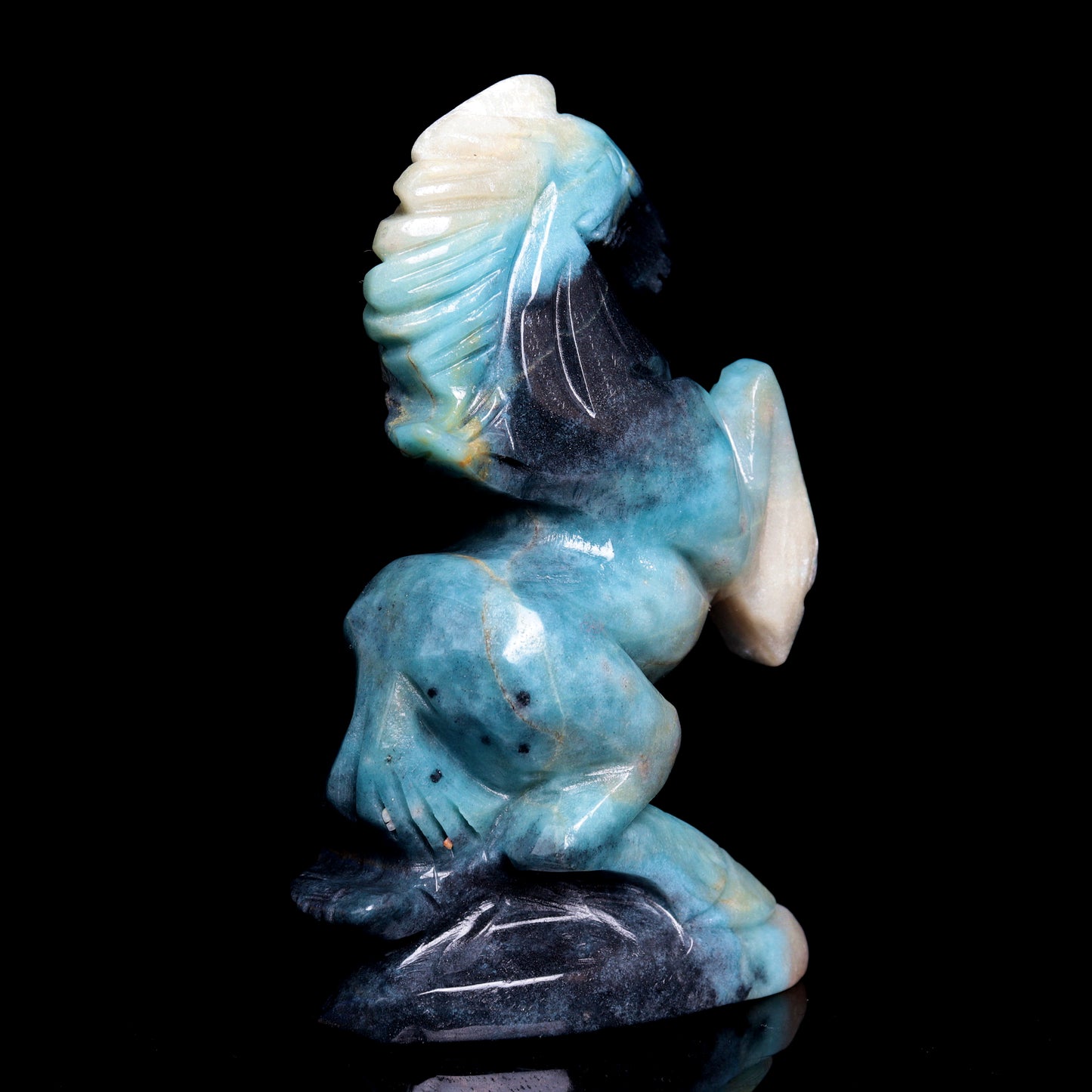 5" Trolleite Stone Horse Figurine Crystal Animal Carvings Decor