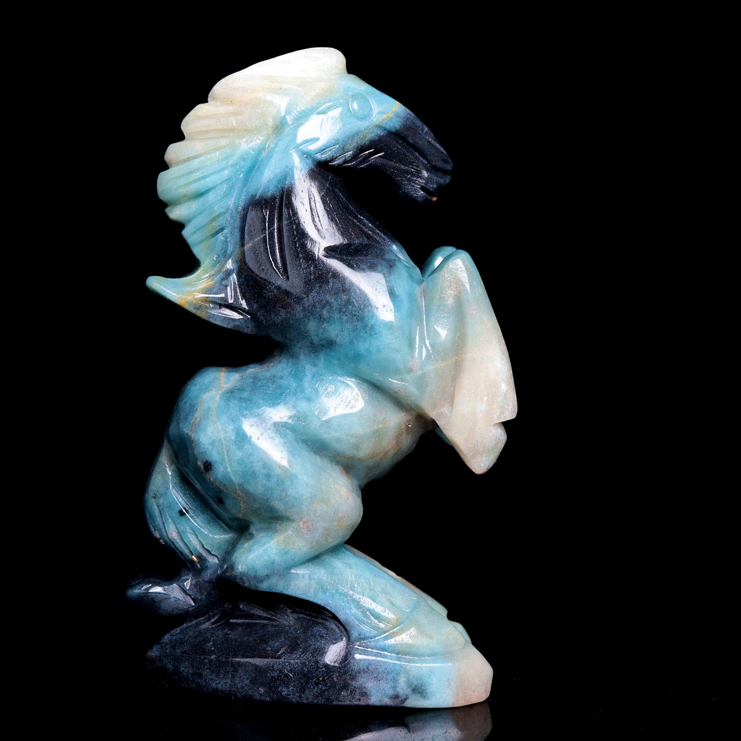 5" Trolleite Stone Horse Figurine Crystal Animal Carvings Decor