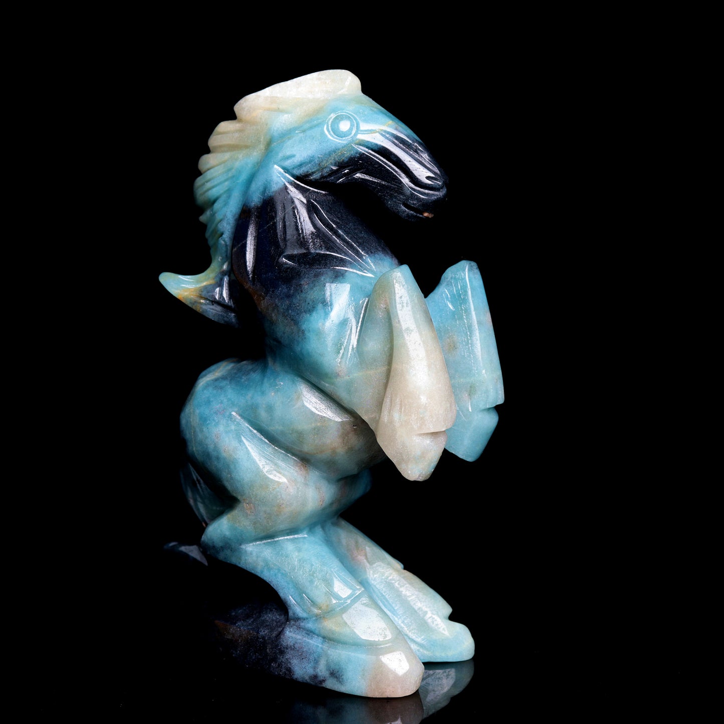 5" Trolleite Stone Horse Figurine Crystal Animal Carvings Decor